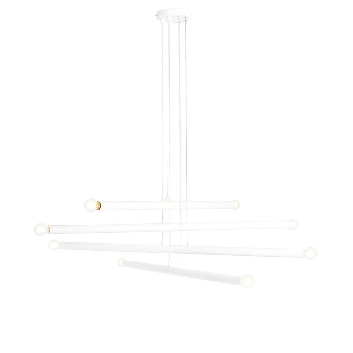 XXL Pendelleuchte Metall Weiß L:100 cm E14 8-flmg Retro
