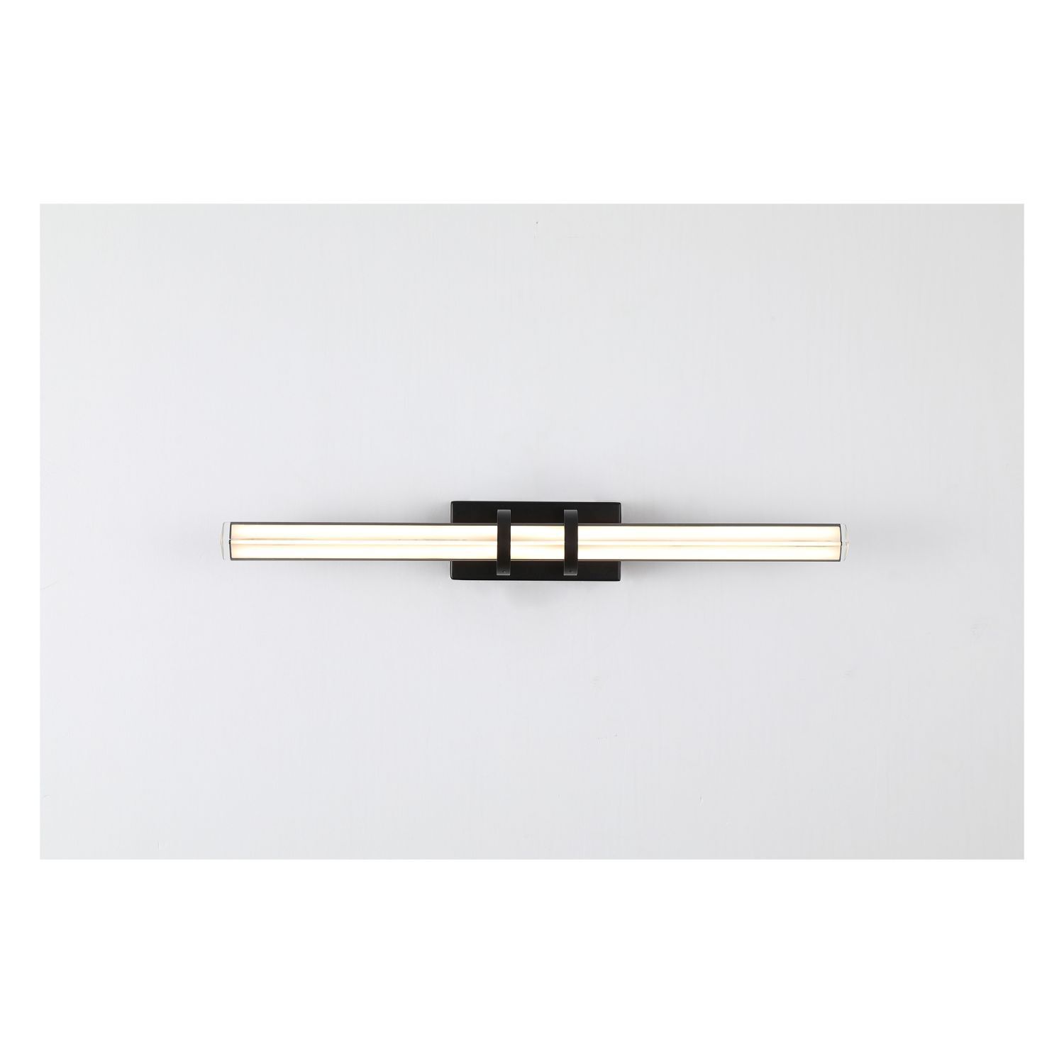 LED Spiegelleuchte Metall Glas Schwarz IP44 B:46,5 cm