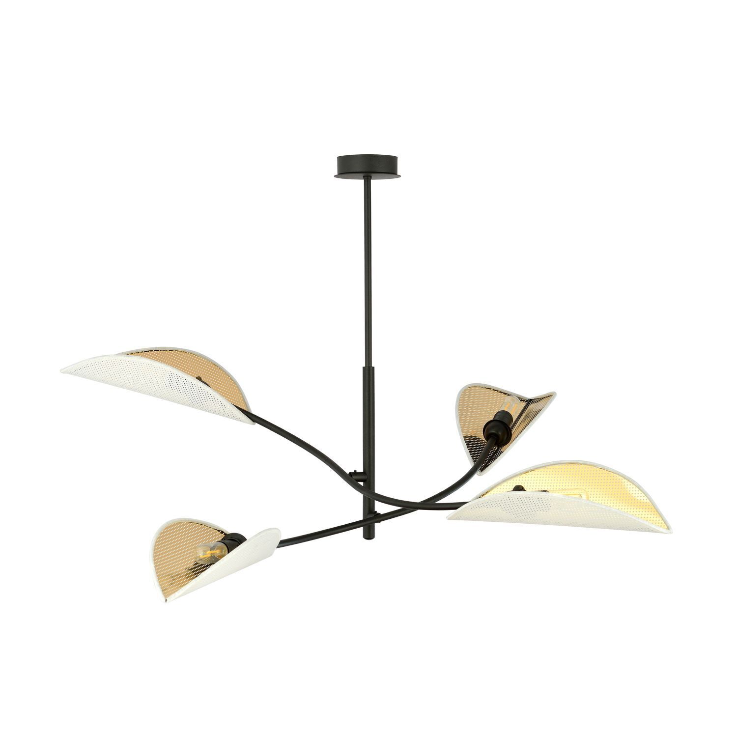 Deckenlampe Modern B: 102 cm drehbar 4x E14 Metall Stoff