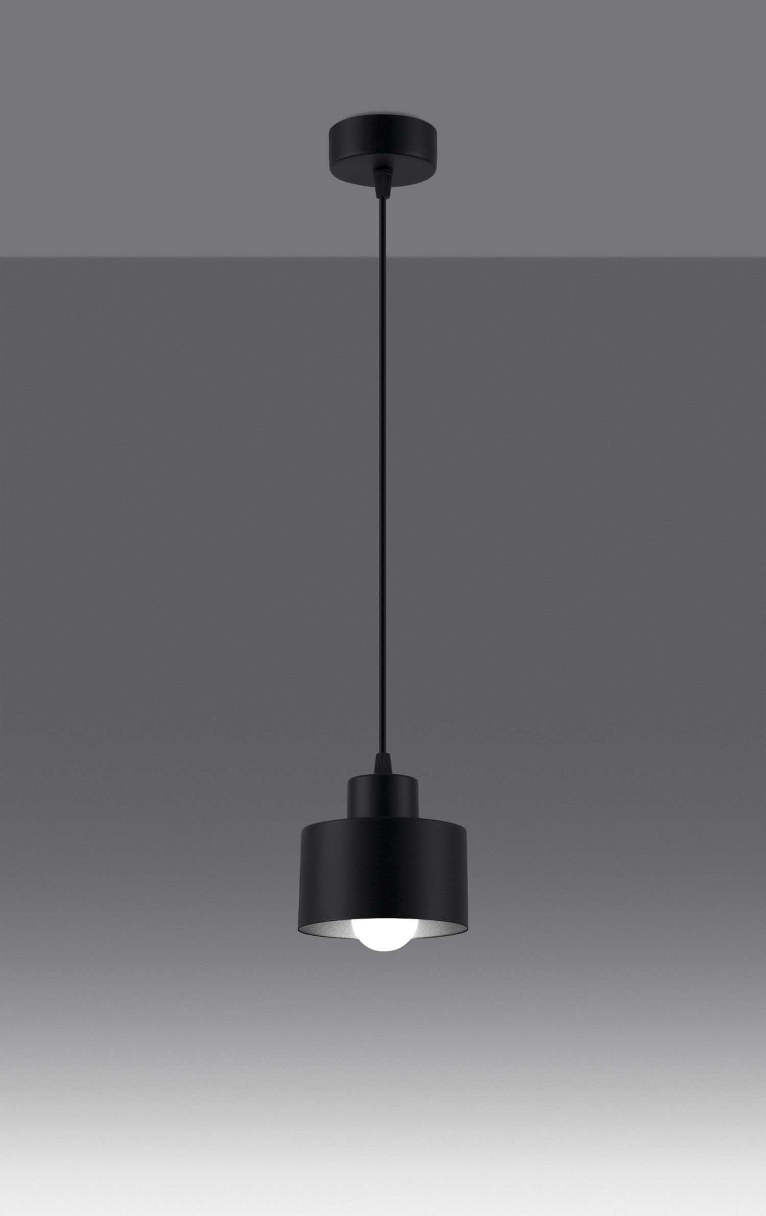 Hängelampe Schwarz Ø 12 cm klein Metall Retro E27