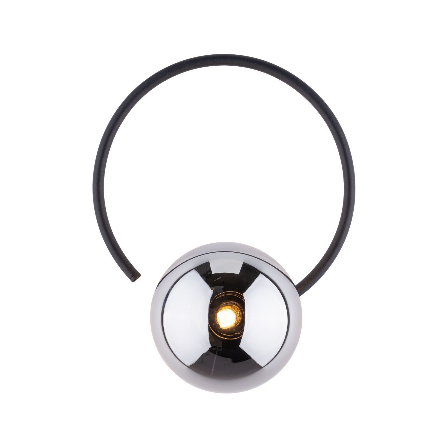 Wandlampe Metall Rauchglas G9 Schwarz Graphit Kugel Schirm