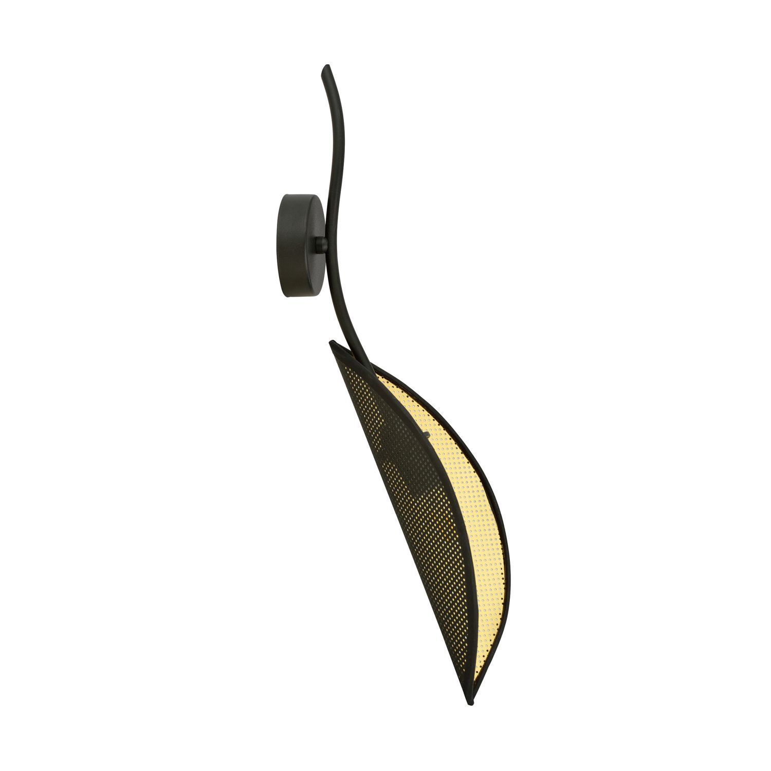 Wandlampe Stoff Metall H: 51 cm drehbar in Schwarz Gold E14