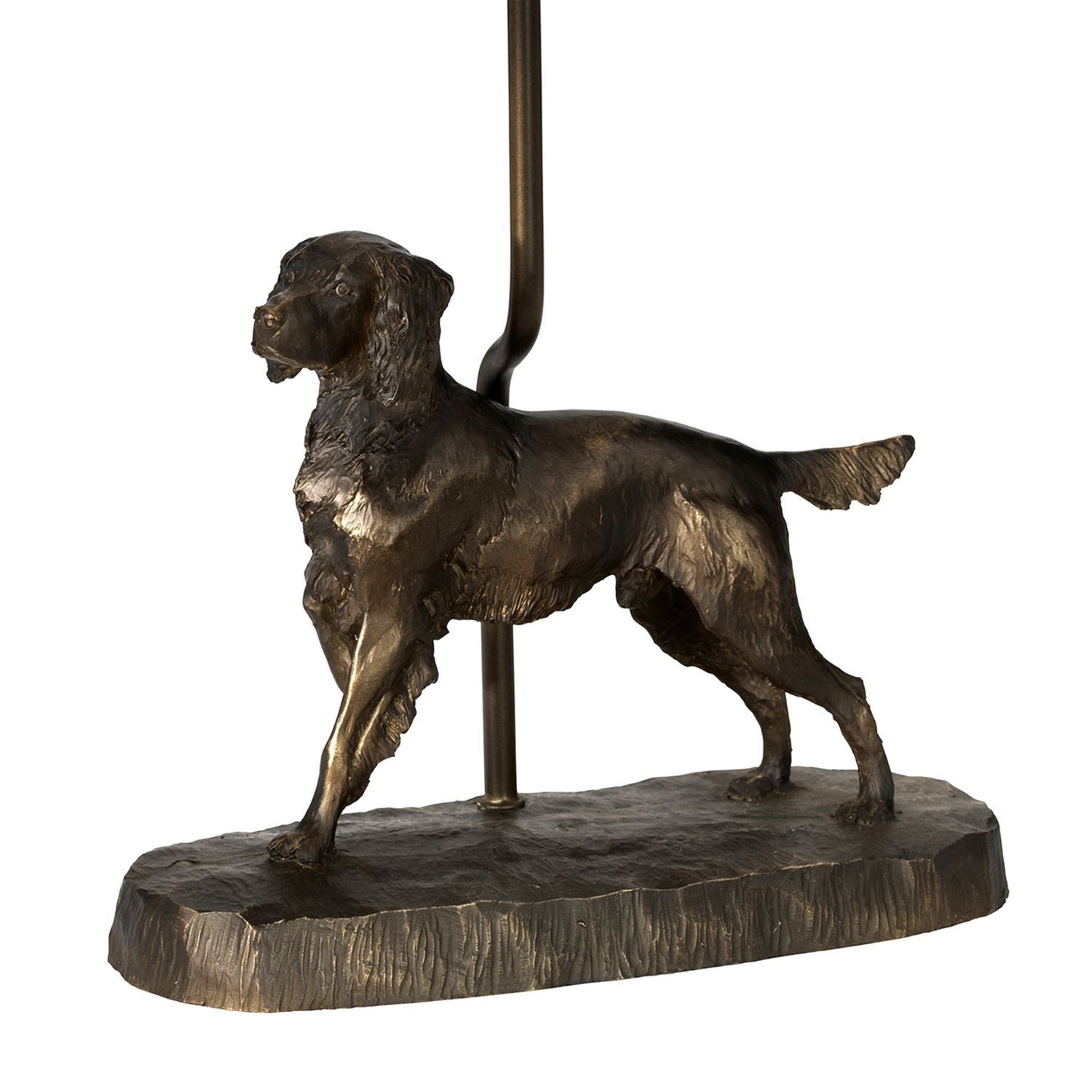 Gestell Tischleuchte E27 in Bronze antik Hund Resin