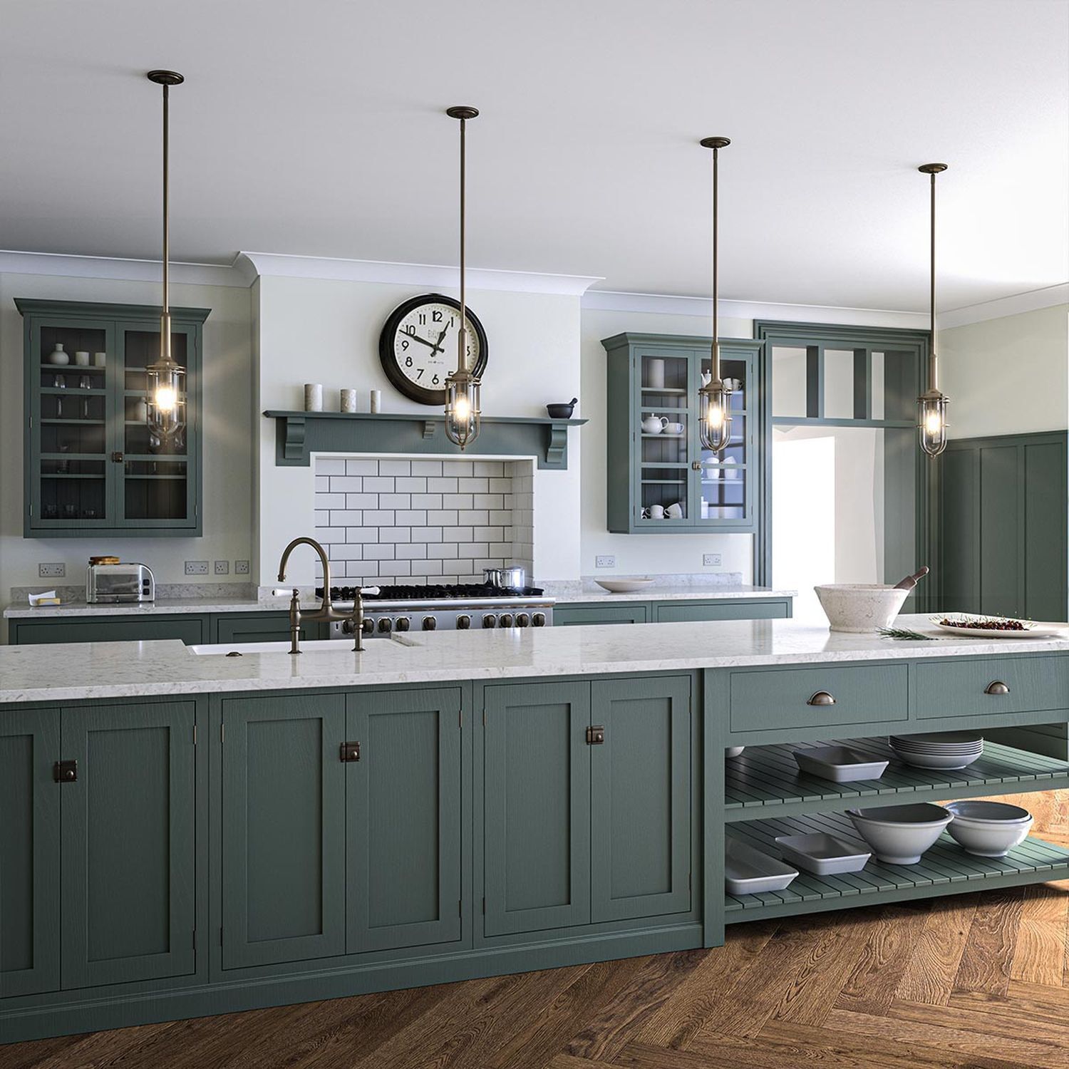 Hängelampe Bad verstellbar H: max. 152 cm Ø 14 cm IP44 E27 Drinnen, Küche, Kücheninsel, Innenarchitektur, Mikrowelle