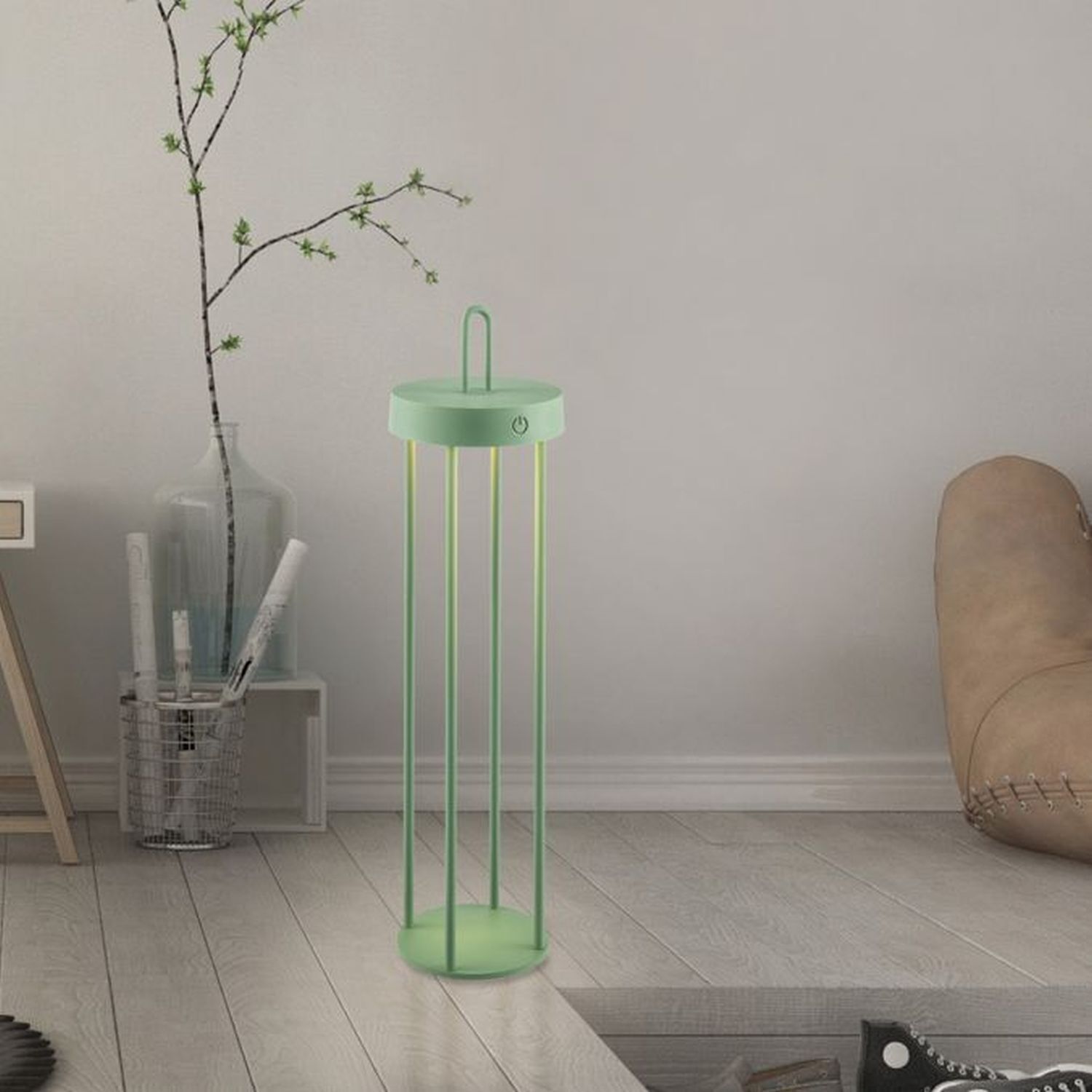 LED Akku Tischlampe Metall dimmbar IP44 2700 K Grün Lampe, Stehlampe