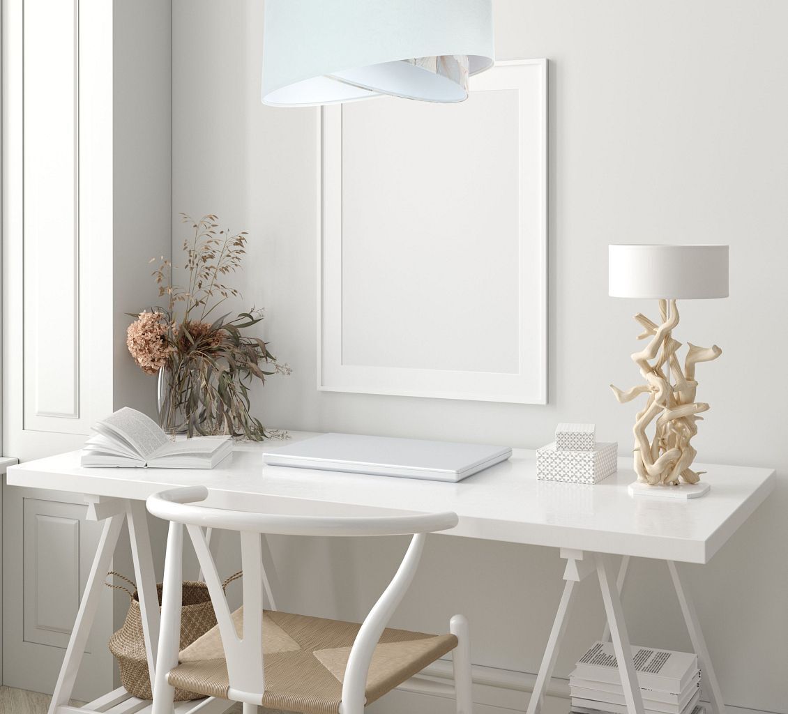 Hängelampe Weiß Creme rund Ø 50 cm E27 Velours Optik Stoff