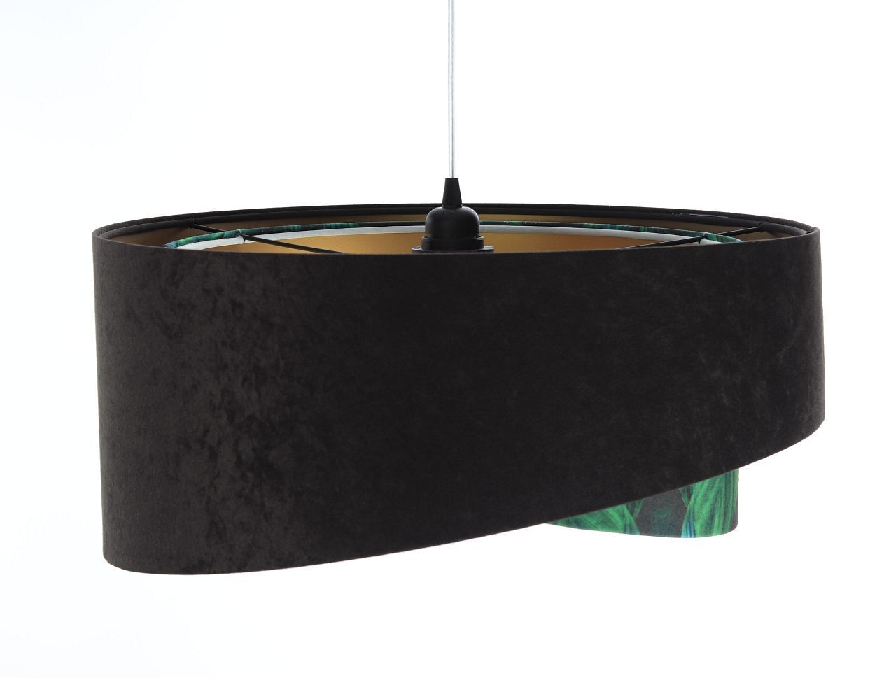Pendelleuchte E27 rund D: 50 cm Stoff Velours Optik Tropical