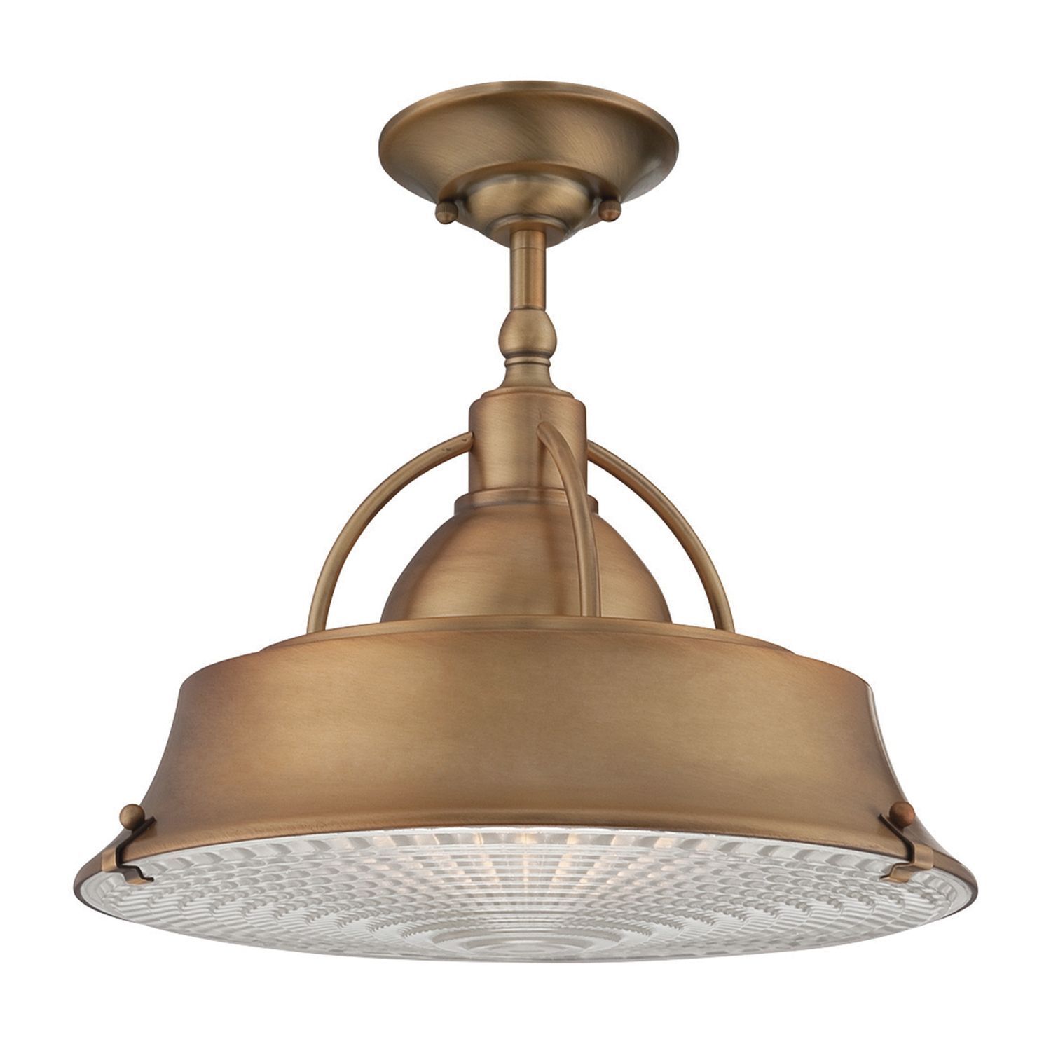 Deckenleuchte Industrial Metall Glas in Kupfer antik
