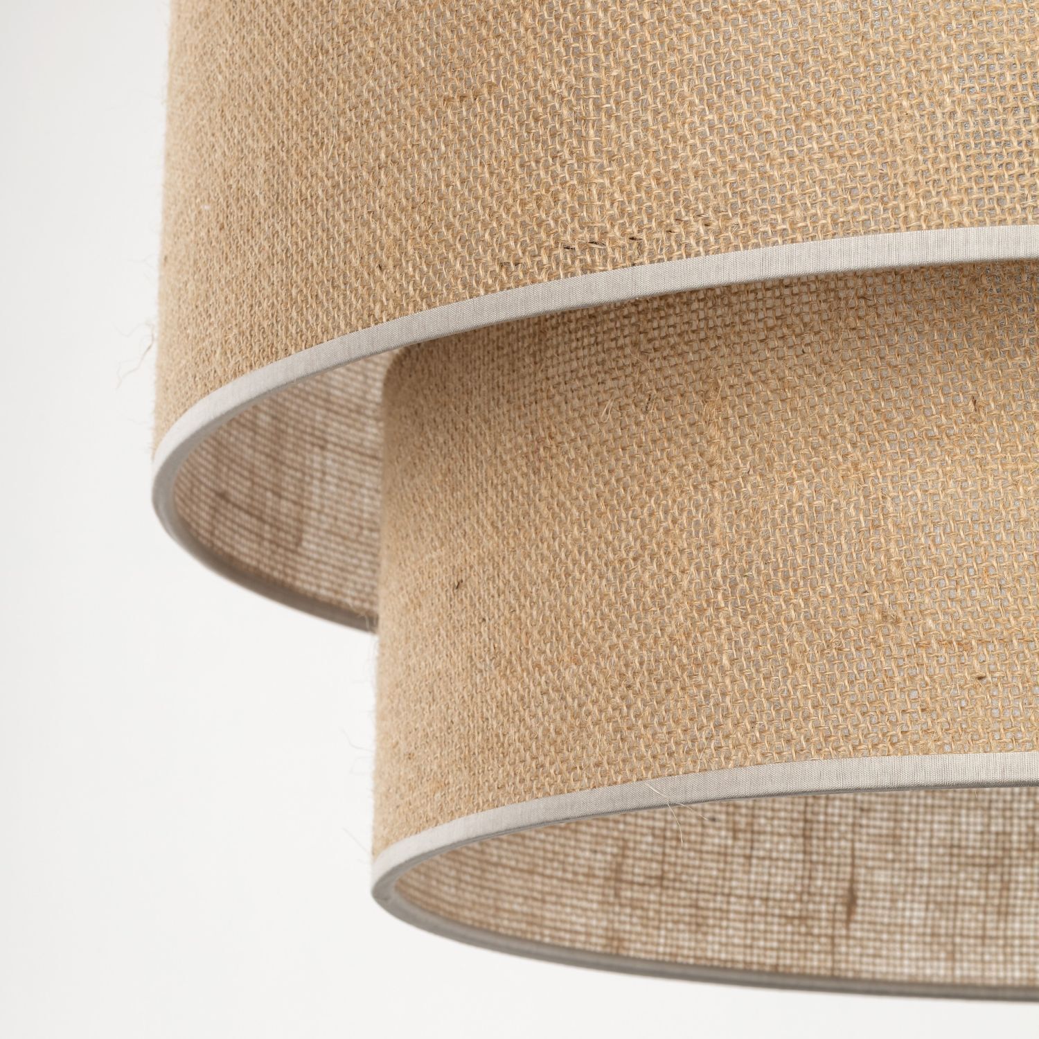 Hängeleuchte Jute rund Ø 50 cm H: max. 110 cm 3x E27 Boho Lampe, Lampenschirm