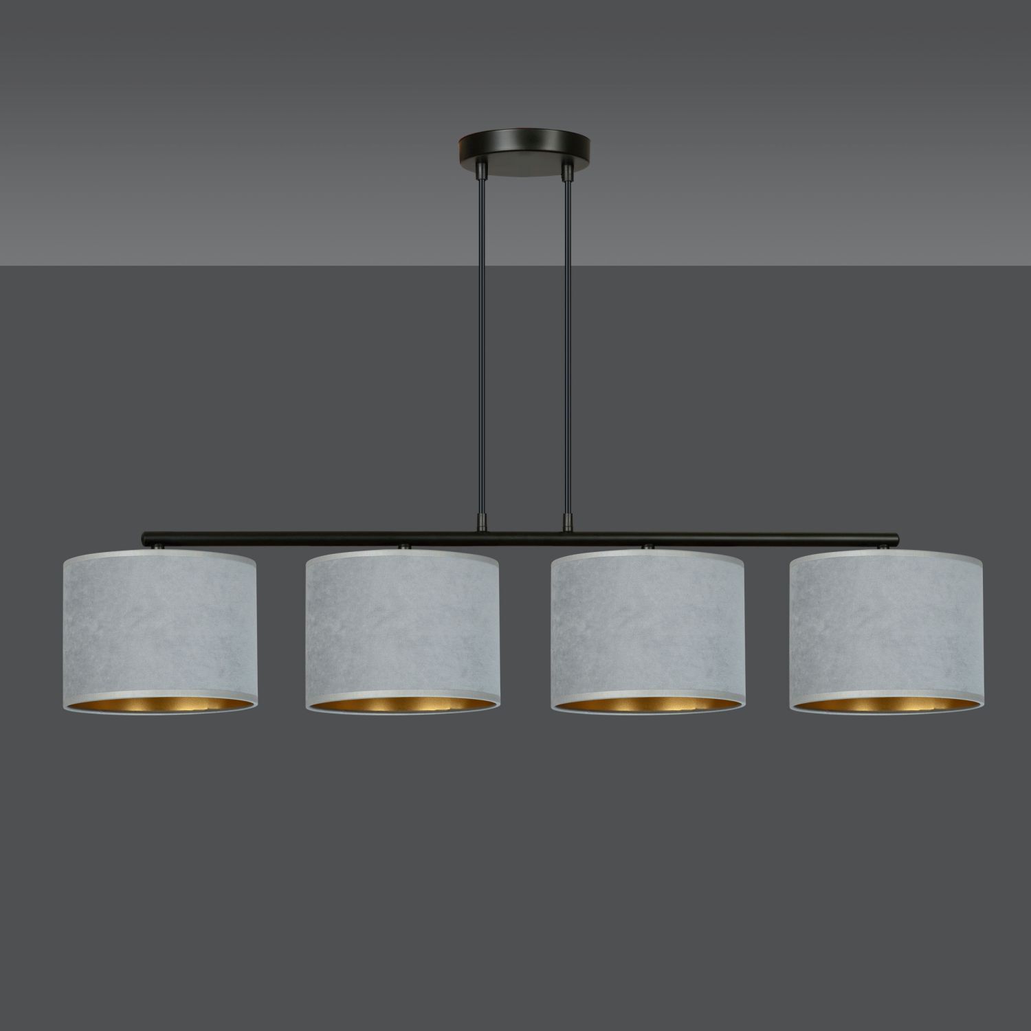 Hängelampe Stoff Metall L: 97 cm H: max. 100 cm verstellbar