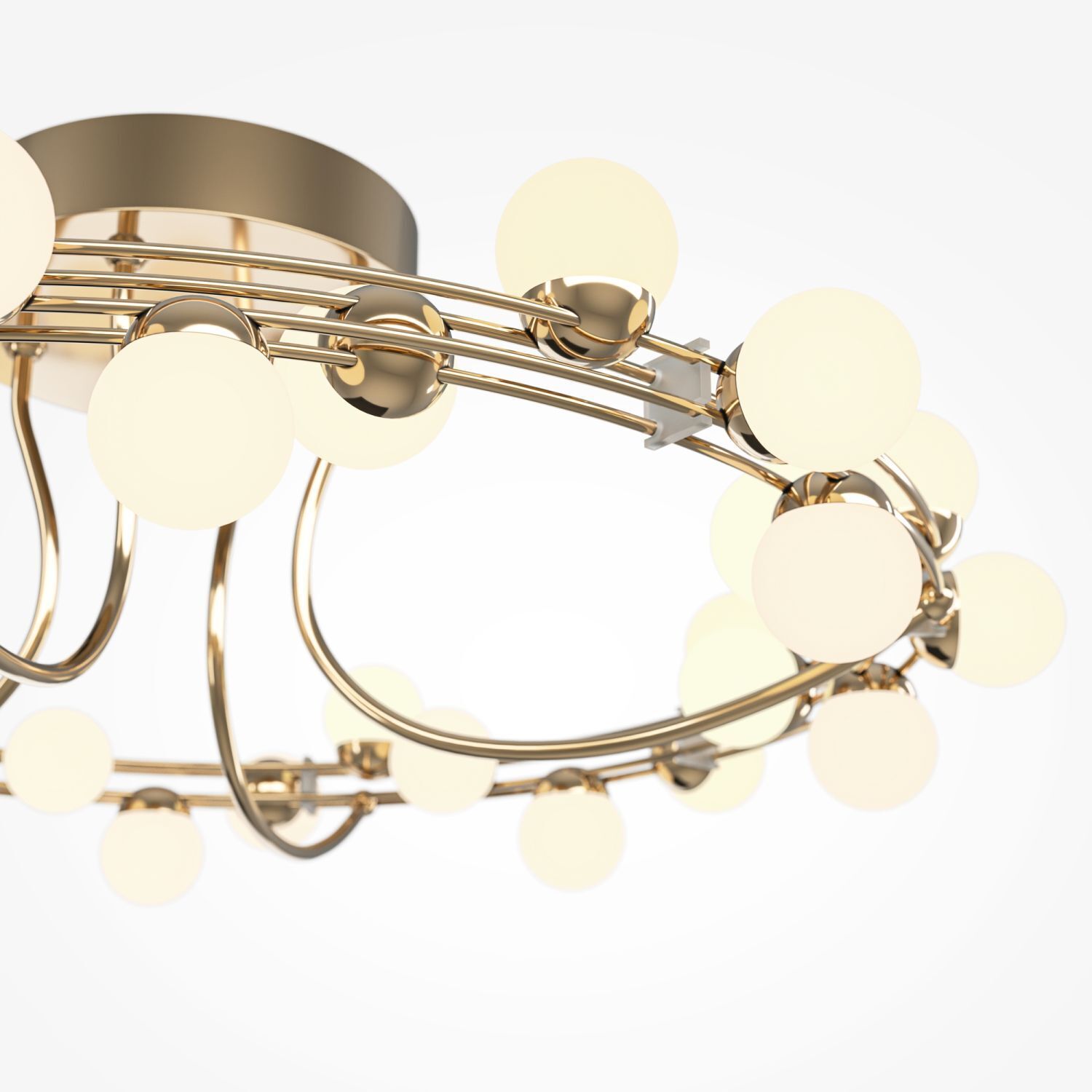 LED Deckenleuchte Edelstahl Ø 60 cm in Gold Weiß Modern