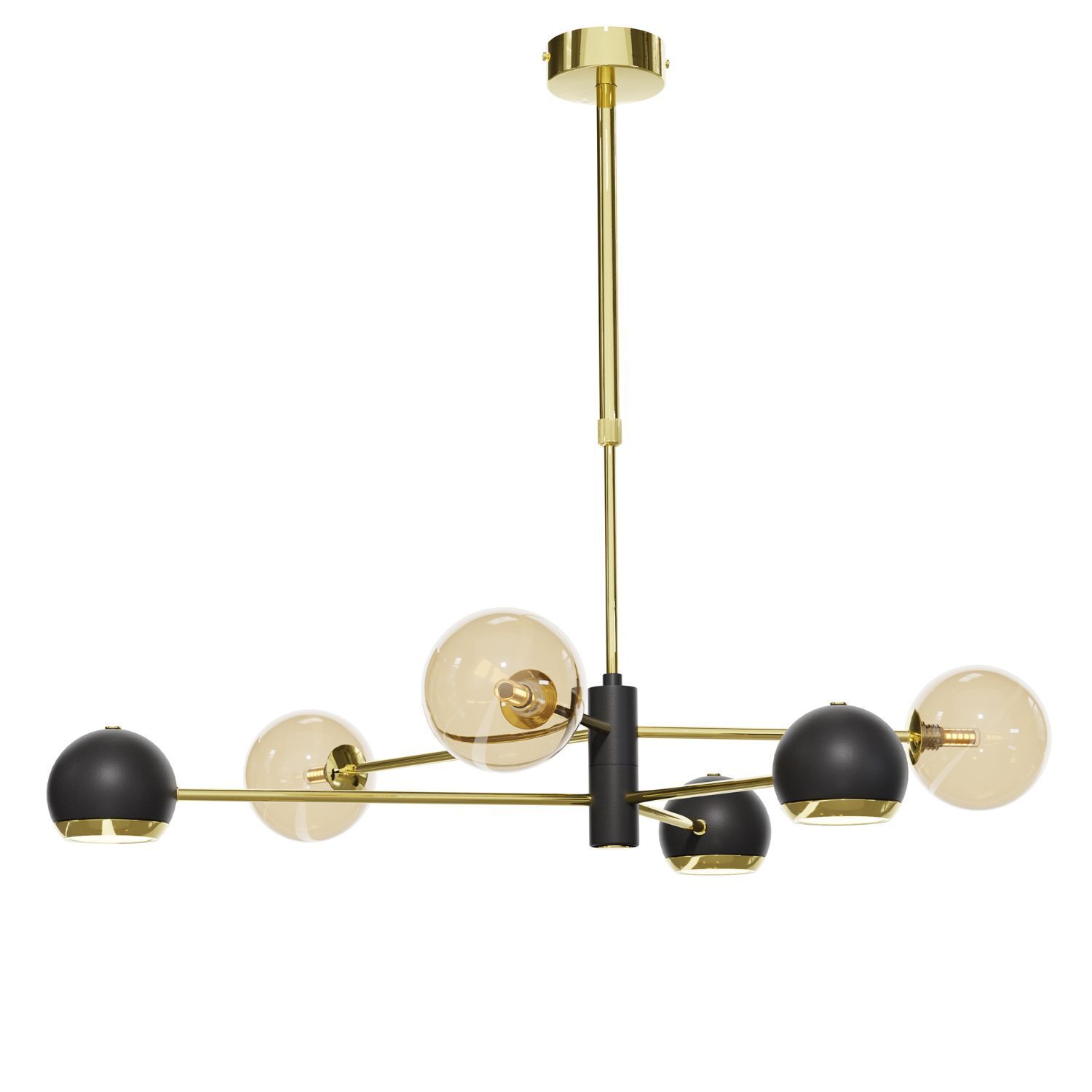 Moderne Deckenleuchte in Gold Schwarz Bernstein G9 GU10