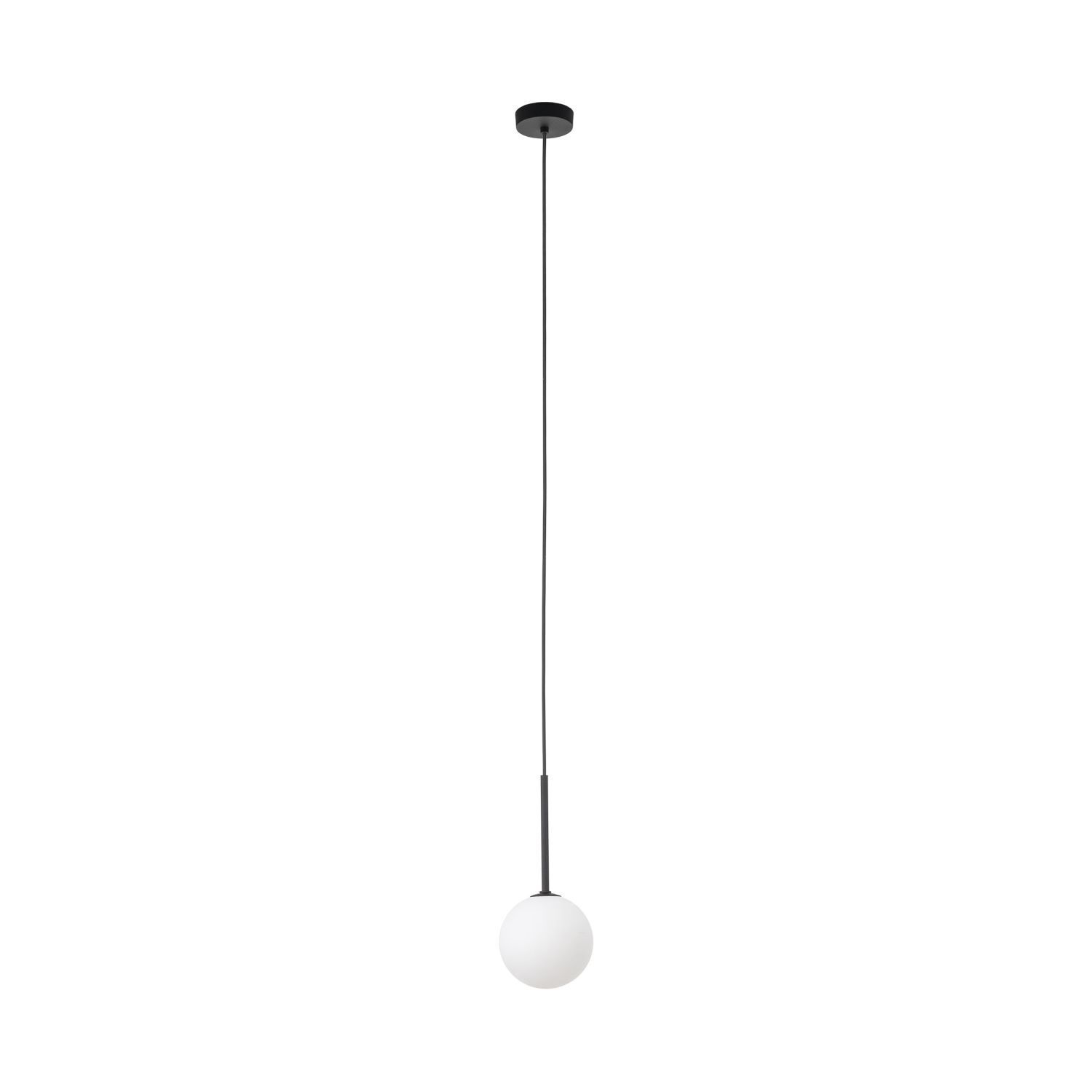 Hängelampe Kugel Ø 12 cm H: max. 160 cm Schwarz Weiß G9 Glas