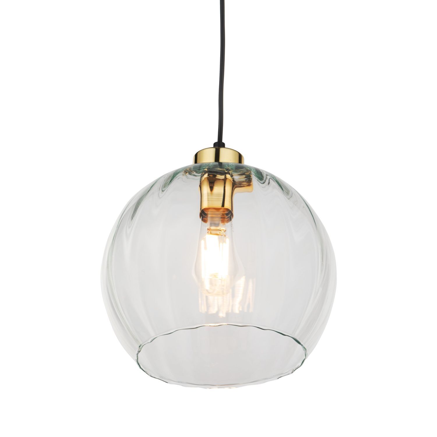 Pendelleuchte rund Glas Ø 25 cm höhenverstellbar E27 Leuchte, Lampe