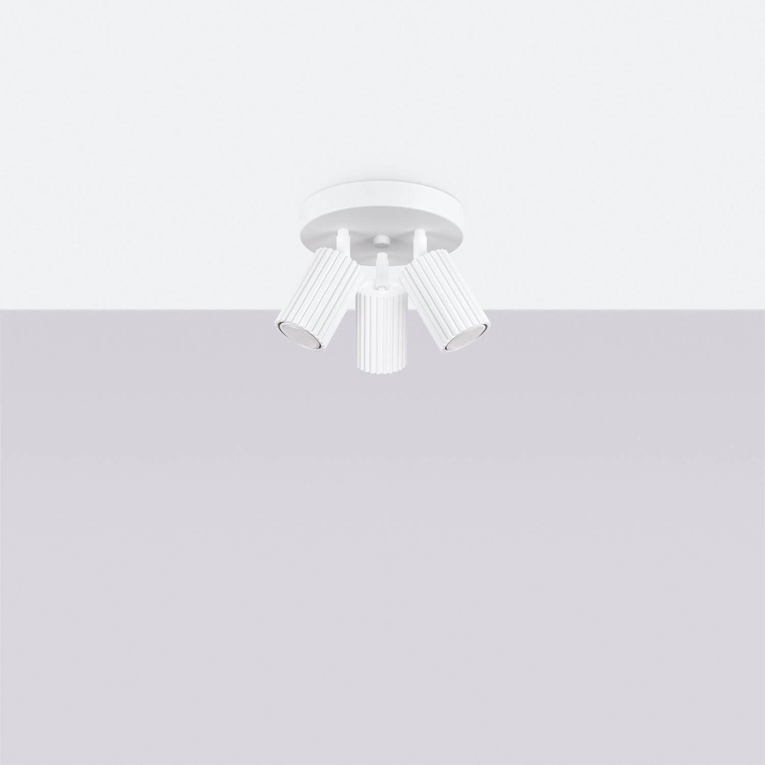 Deckenstrahler 3-flammig GU10 rund Ø 19,5 cm klein Weiß BERTA