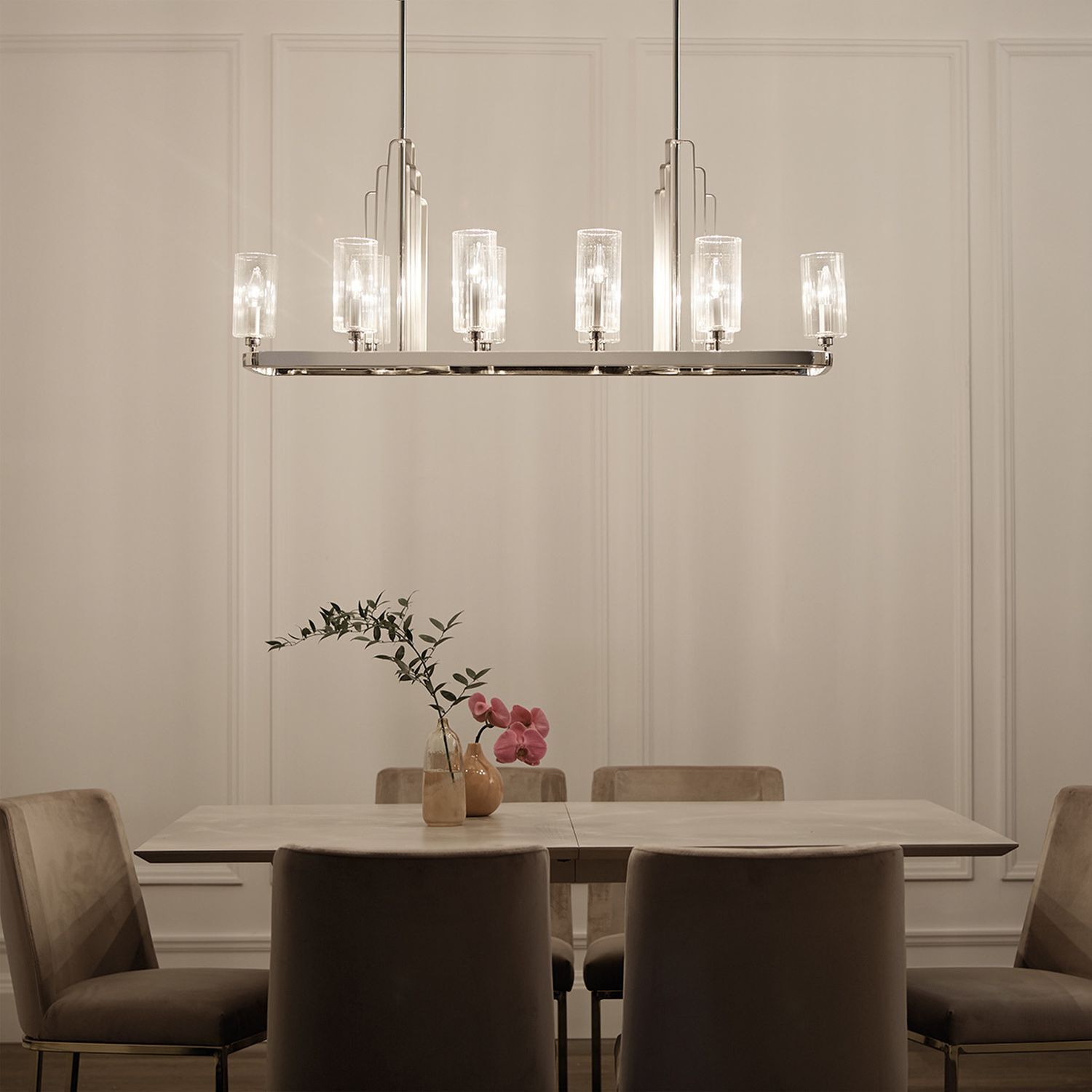 Hängelampe Metall Glas H: max. 162,5 cm Art Déco