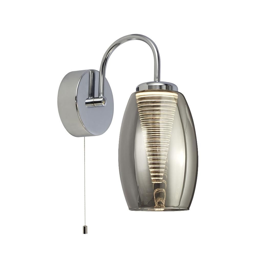 LED Wandlampe mit Schalter Rauchglas 3000 K 202 lm