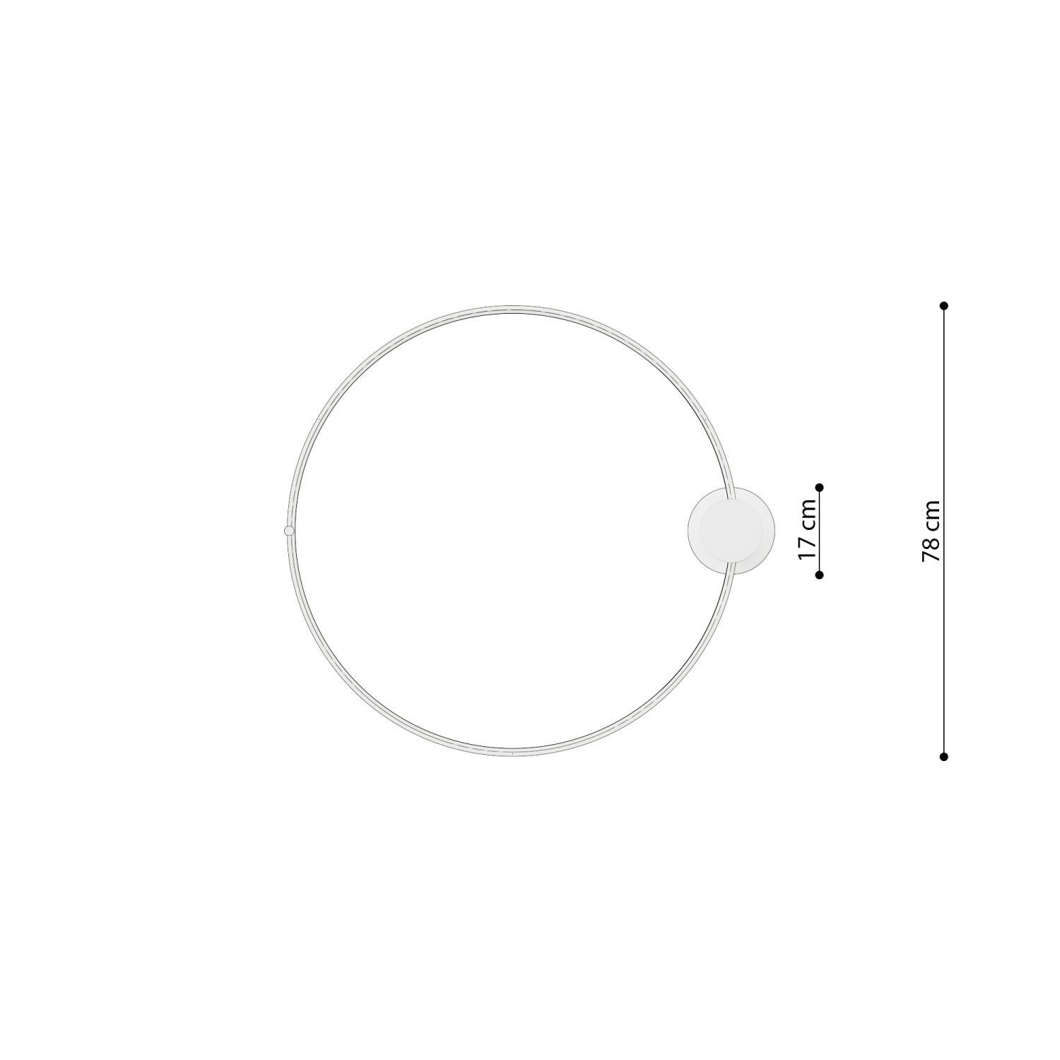 LED Deckenlampe Schwarz Ø 78 cm Ring 4000 K 5520 lm