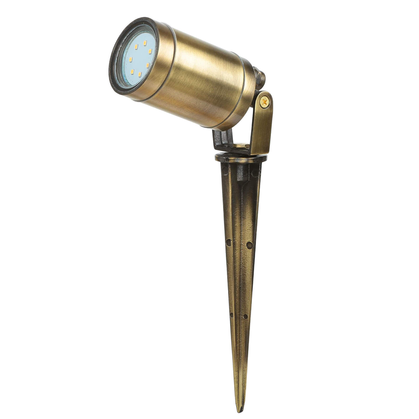 Gartenstrahler mit Erdspieß Messing massiv GU10 IP64 Beleuchtung, Elektrisches Gerät, Mikrofon