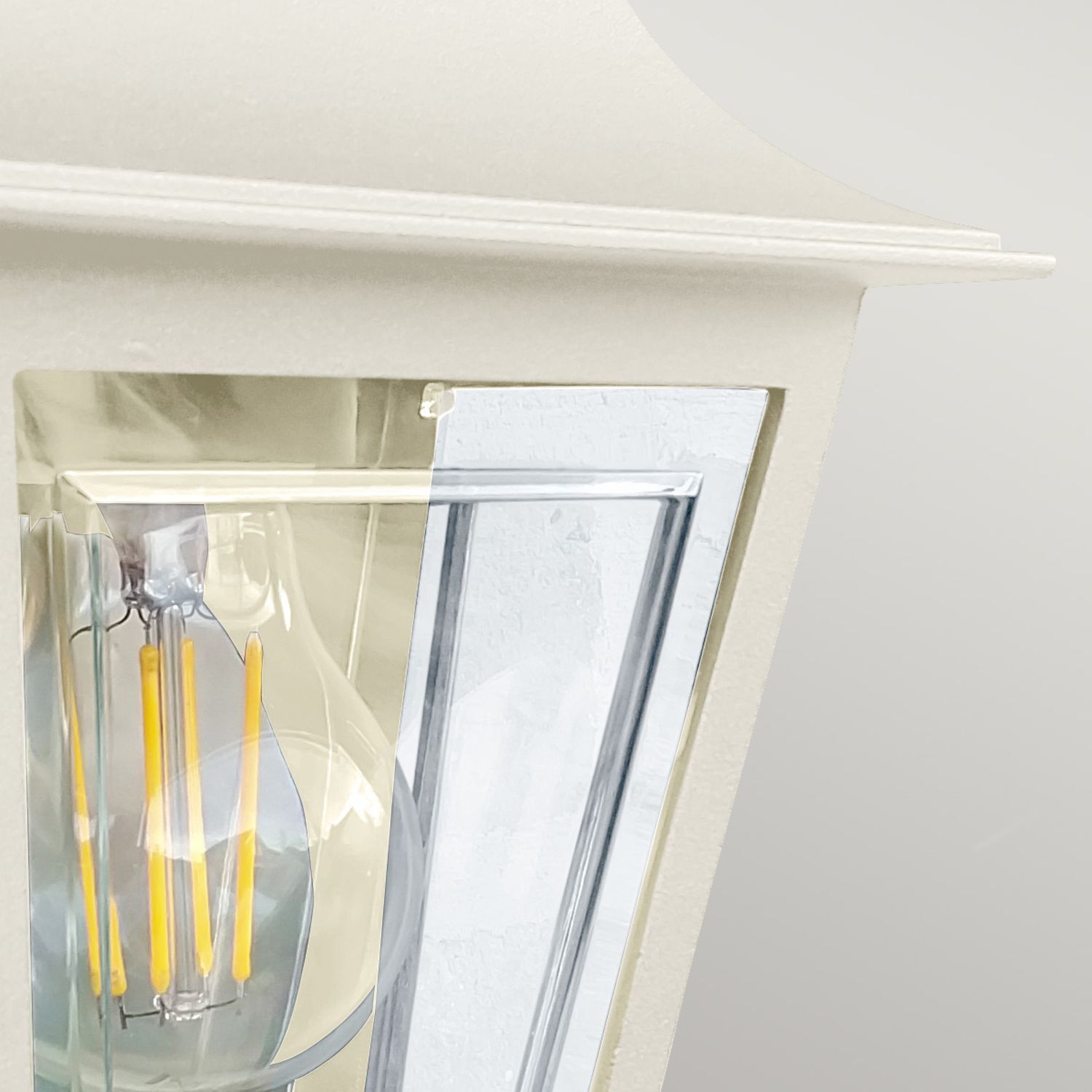 Außenleuchte Wand IP44 in Creme Rustikal E27 H: 32,5 cm Lampe