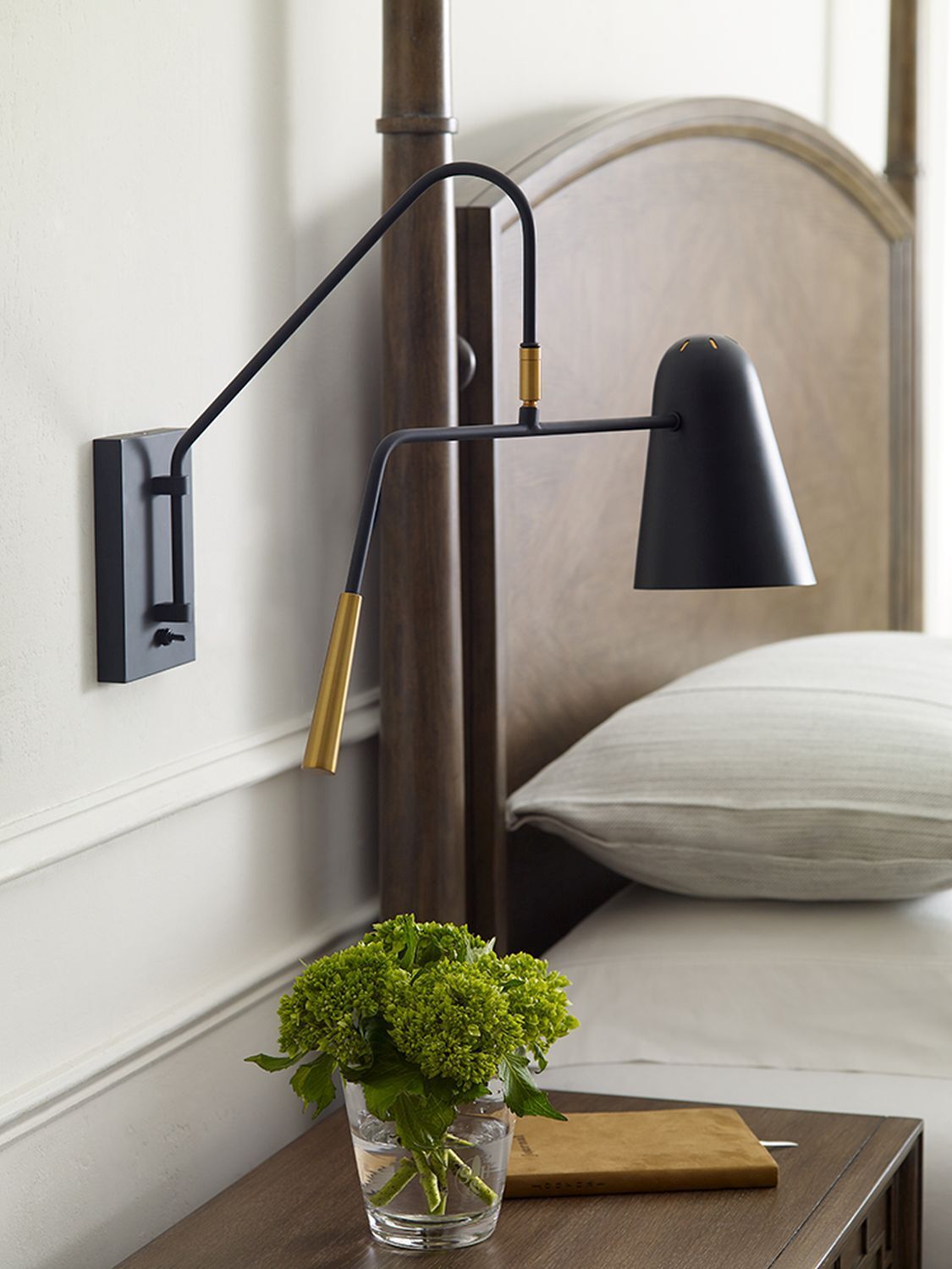 Wandleuchte Schwarz E27 Metall mit Schalter drehbar Lampe