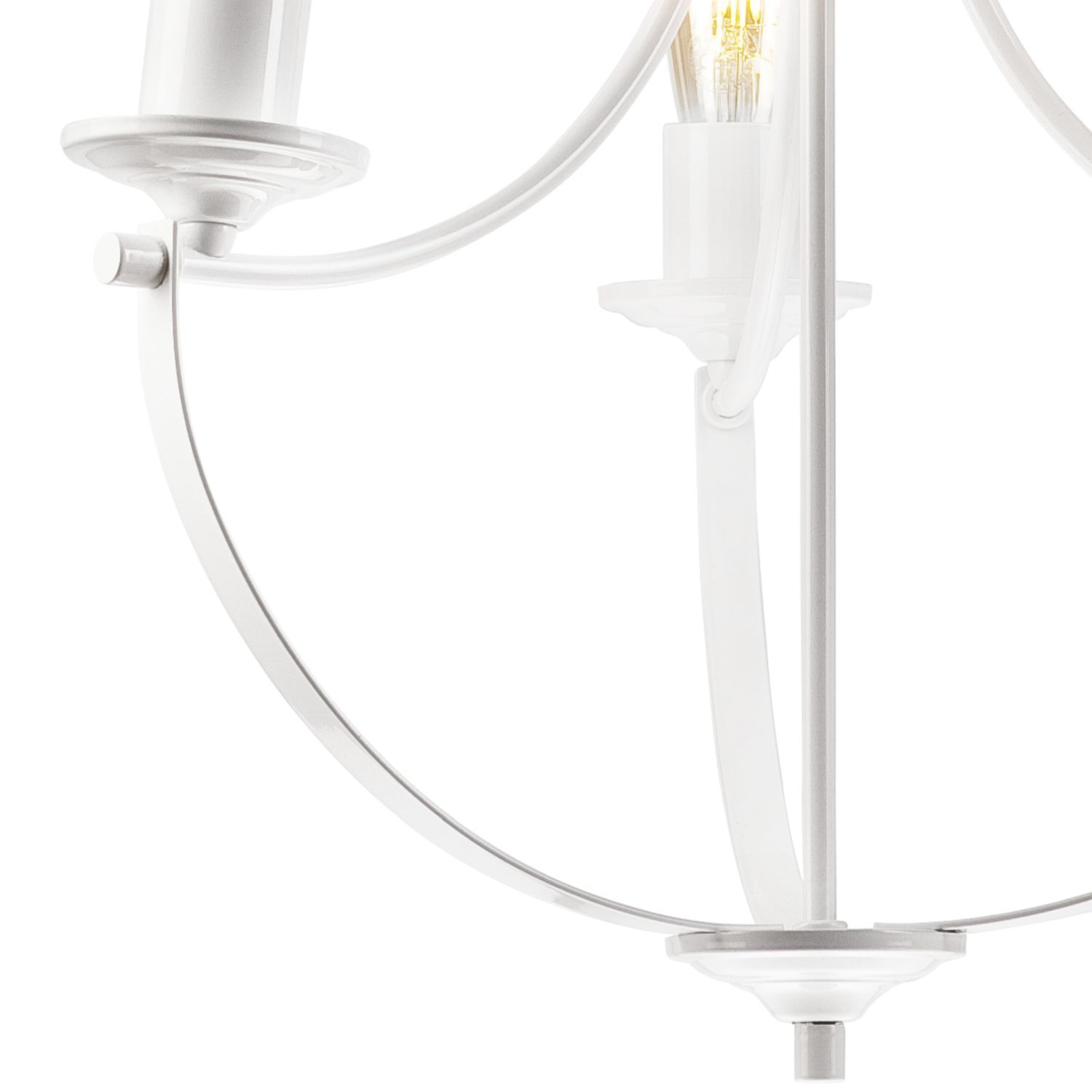 Kronleuchter Weiß 3-flammig E27 Ø 42 cm Metall Rustikal