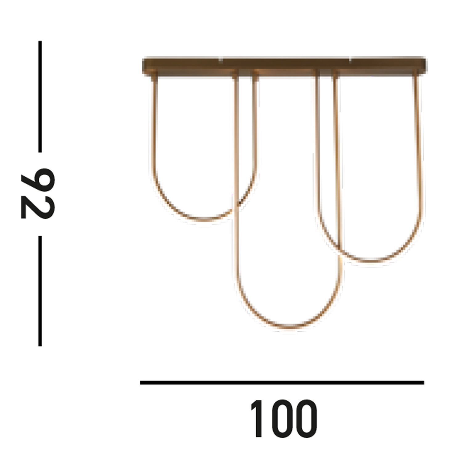 deckenleuchte, kupferfinish, mehrfach-schleife, pendelleuchte, moderne_chandelier