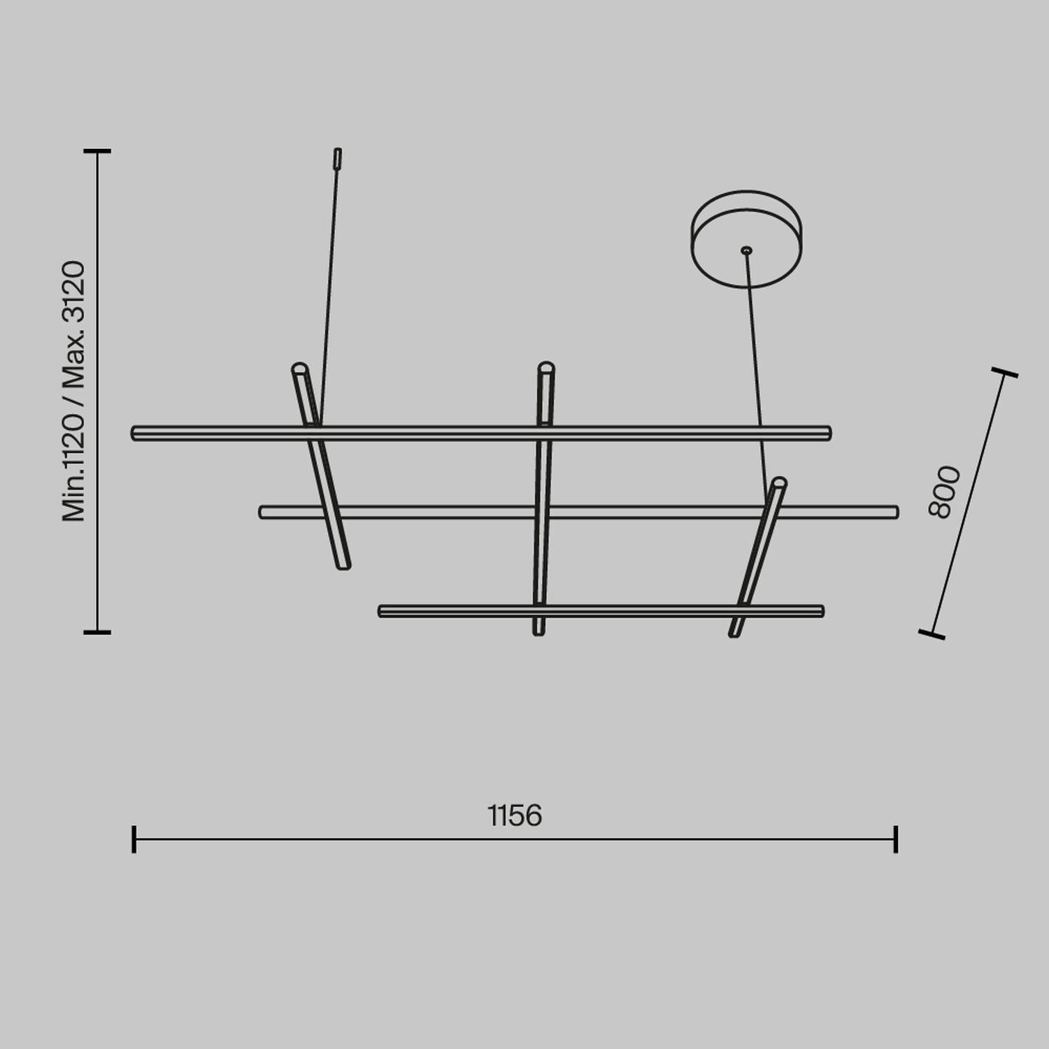 LED Hängeleuchte Aluminium H: max. 312 cm in Gold SIRI