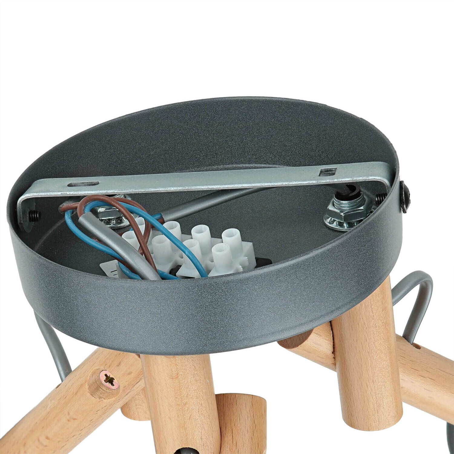 Deckenleuchte VAIO Grau 3-flmg Holz Stoff Deckenleuchte VAIO Grau 3-flmg Holz Stoff