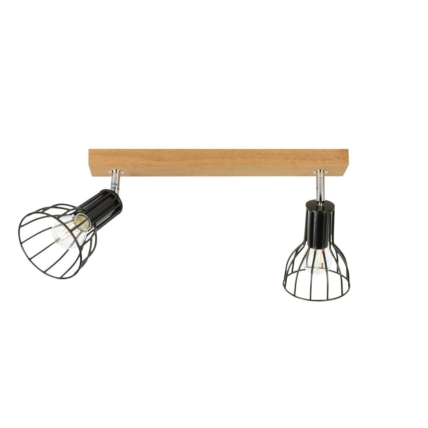 Deckenspot Holz Metall flexibles Licht E14 Retro