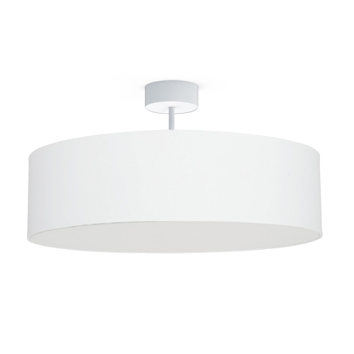Deckenleuchte blendarm 3x E27 Ø 50 cm Weiß Stoffschirm