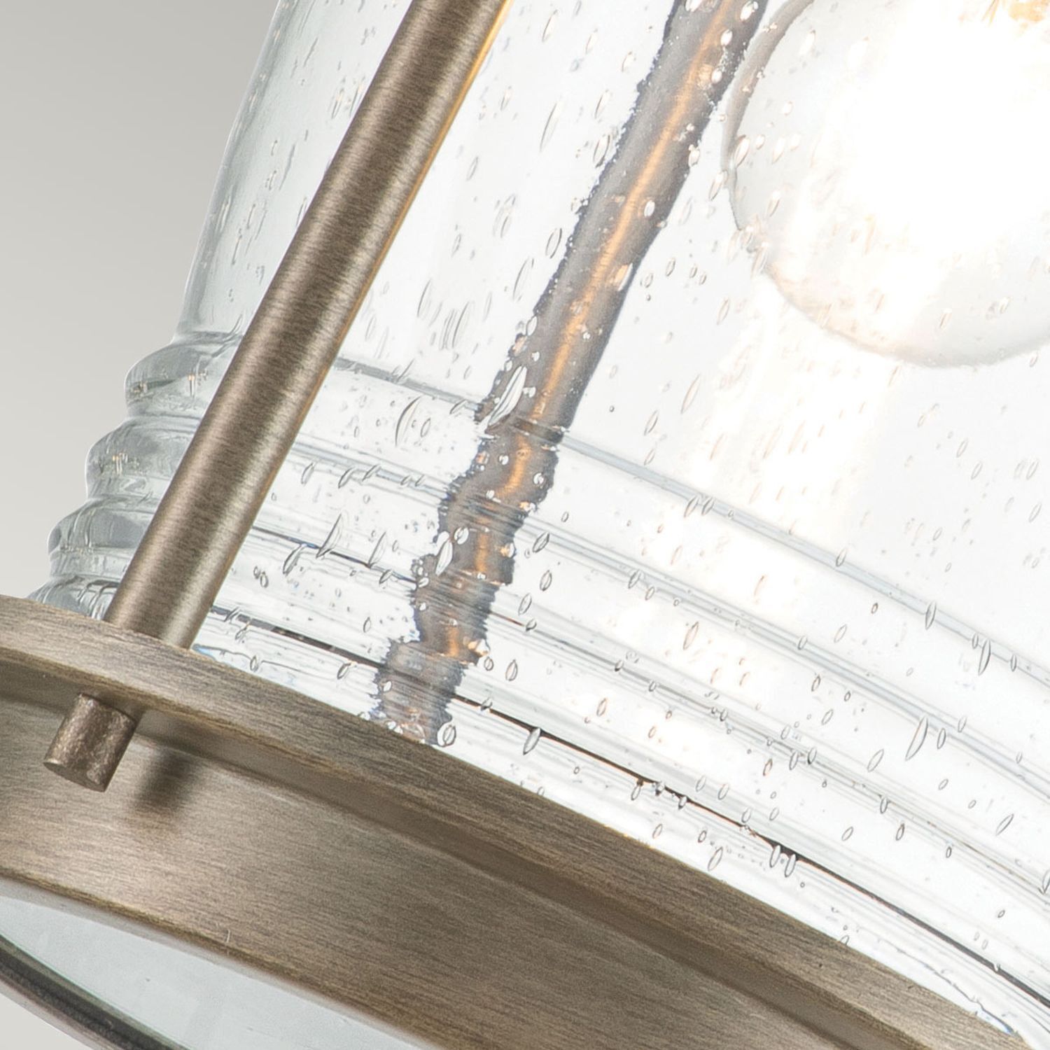 Außenwandleuchte E27 IP44 40,4 cm hoch Vintage Glas Alum Lampe, Glas, Brille, Wassereffekt, Metall