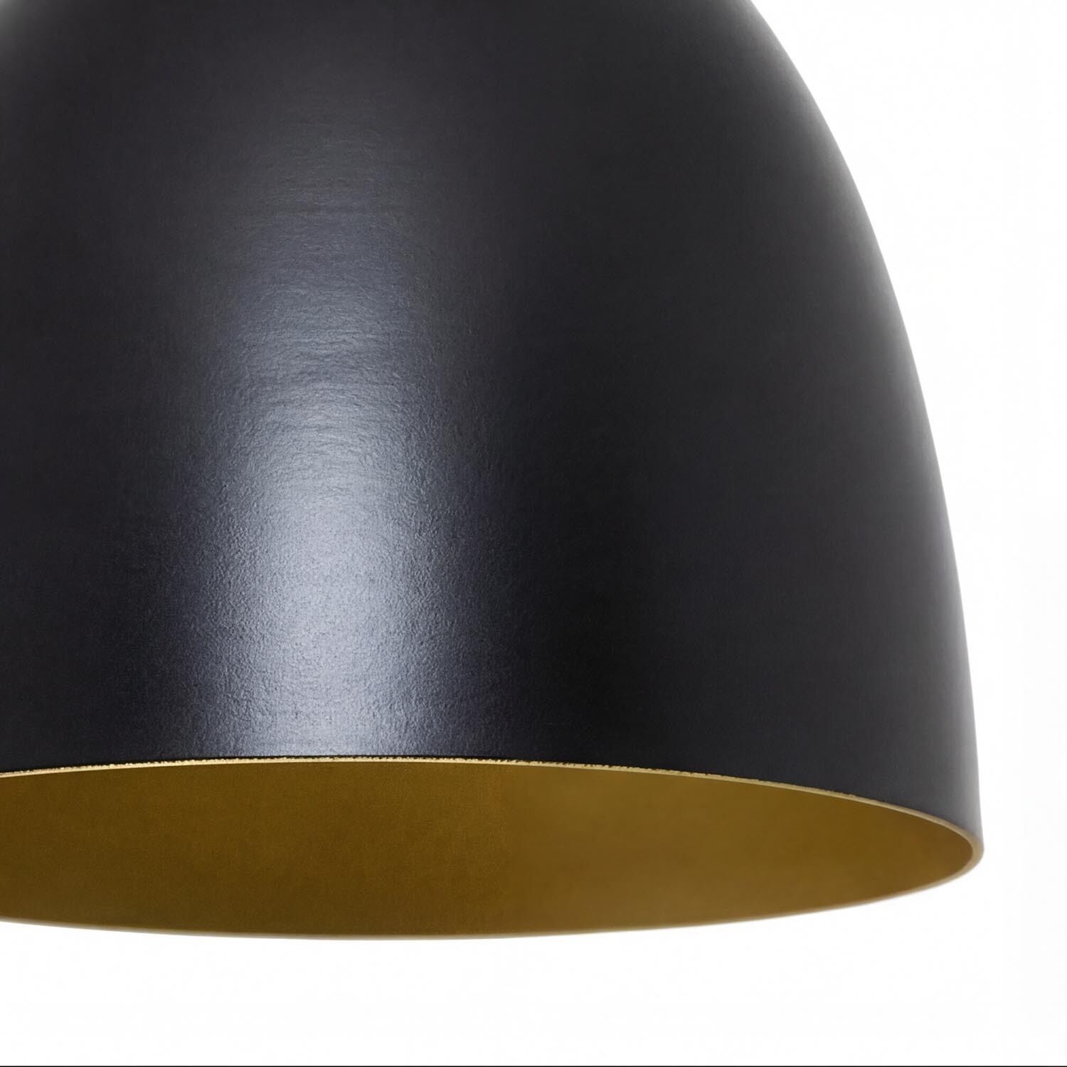 Hängeleuchte Schwarz Gold 3-flammig E27 verstellbar schwarz, Lampenschirm, Metall, goldener Rand, Kugel/Abschlussverzierung