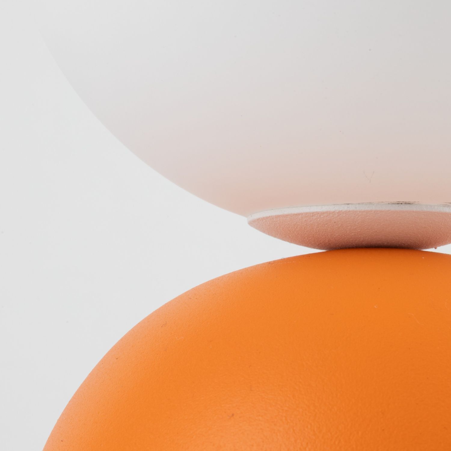 Tischleuchte Orange Weiß Metall Glas H: 21 cm klein G9 Ei, Essen