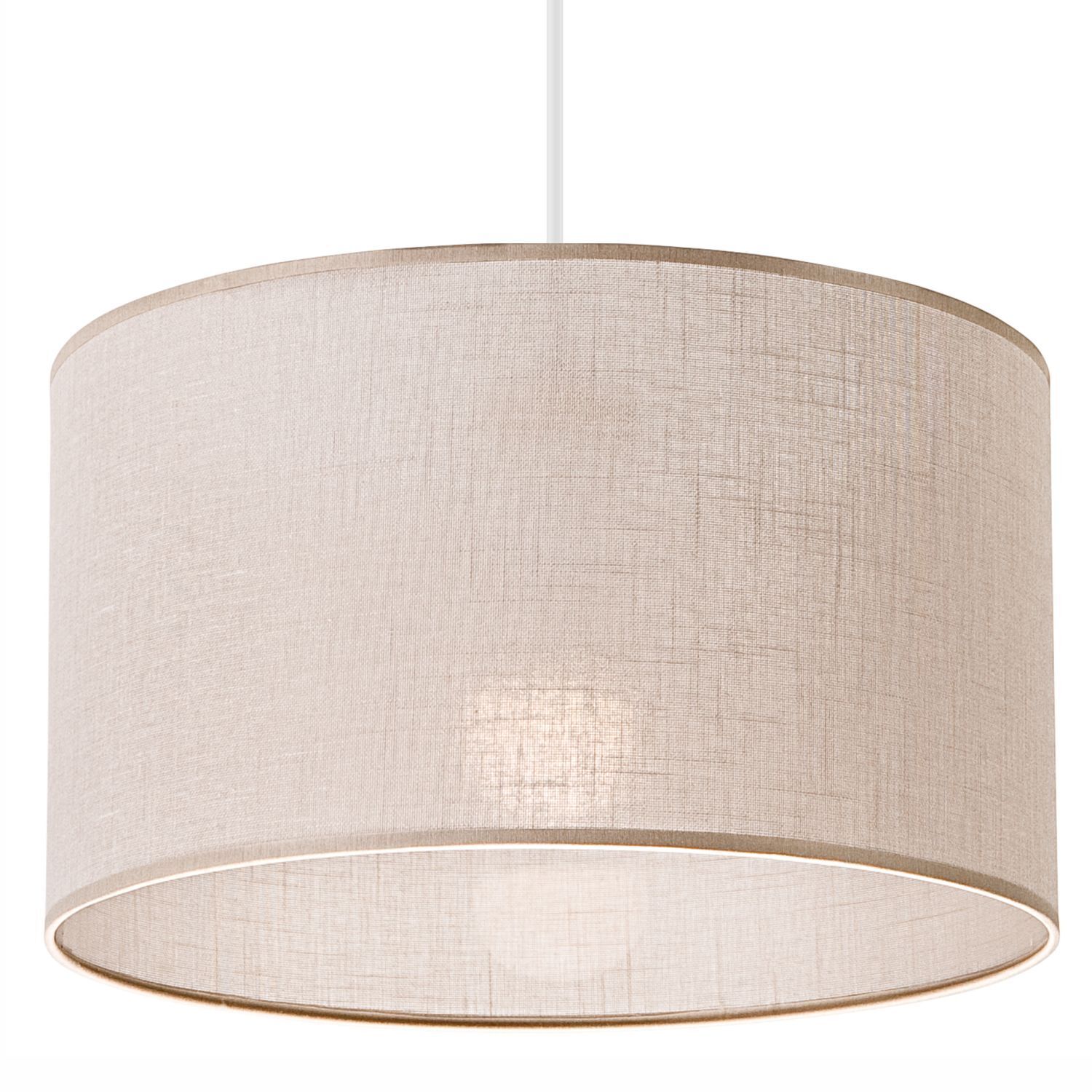 Hängeleuchte Stoffschirm Ø 35 cm Beige verstellbar E27