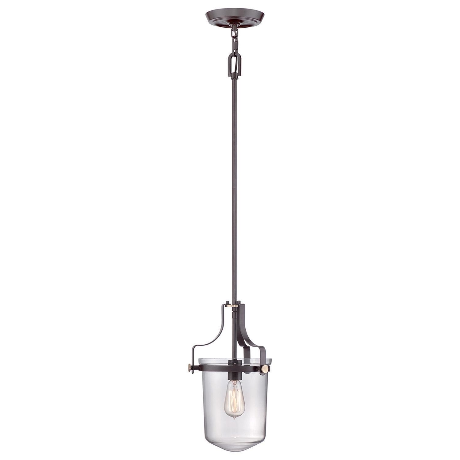 Deckenlampe Glas Metall in Klar Bronze E27 Industrial
