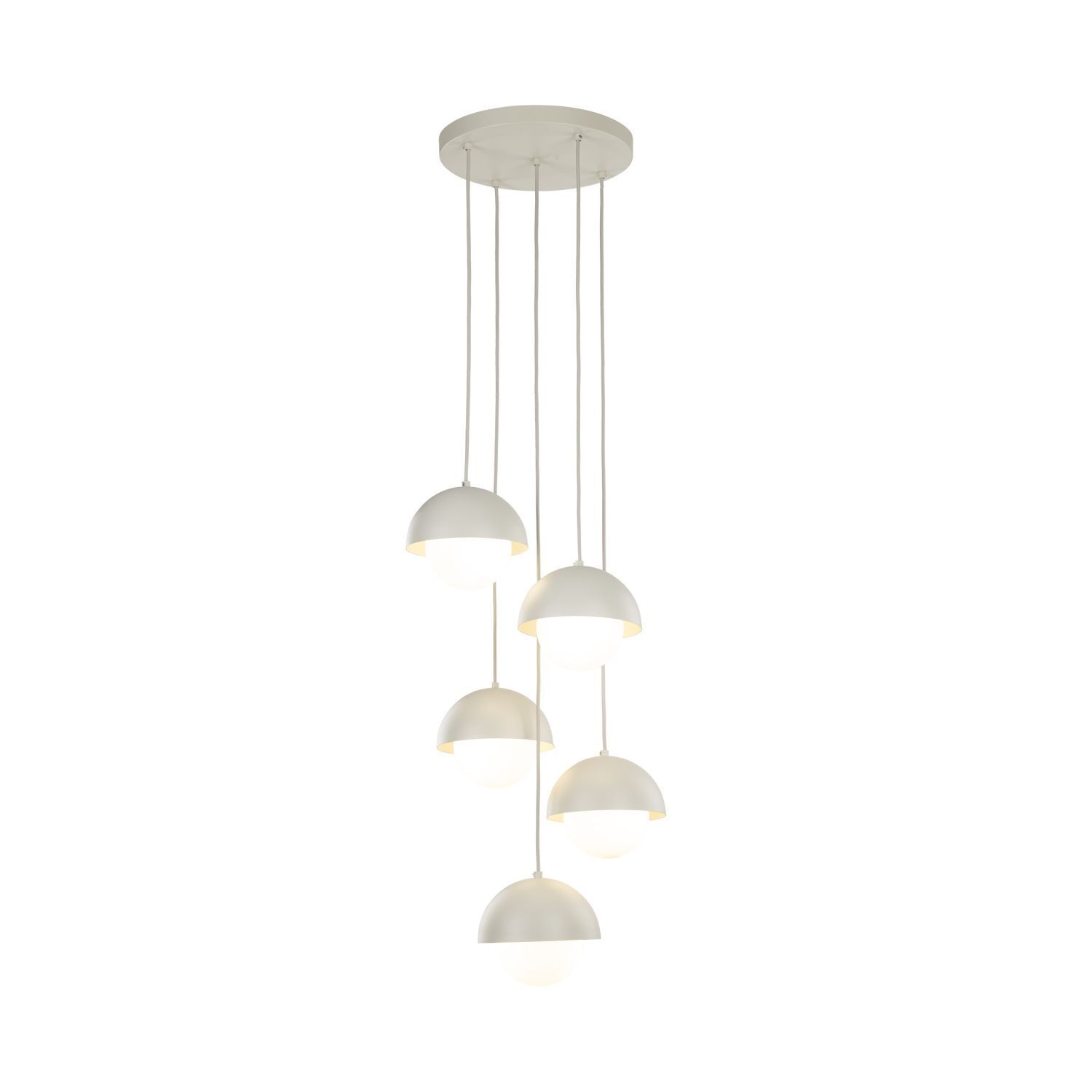 Hängelampe Metall Glas G9 H: max. 1,4 m Beige Weiß 5-flammig