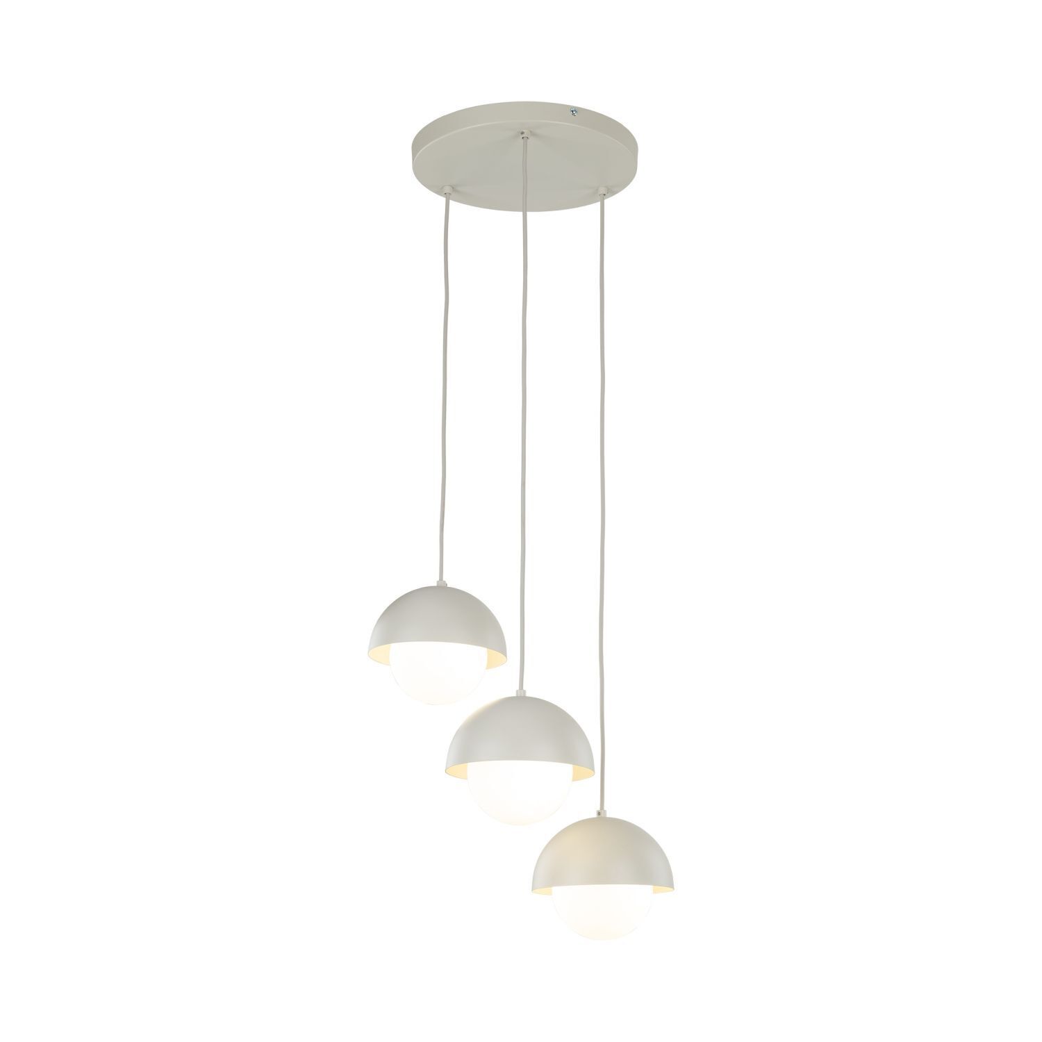 Hängeleuchte 3-flammig Metall Glas G9 Beige Weiß DEVIN
