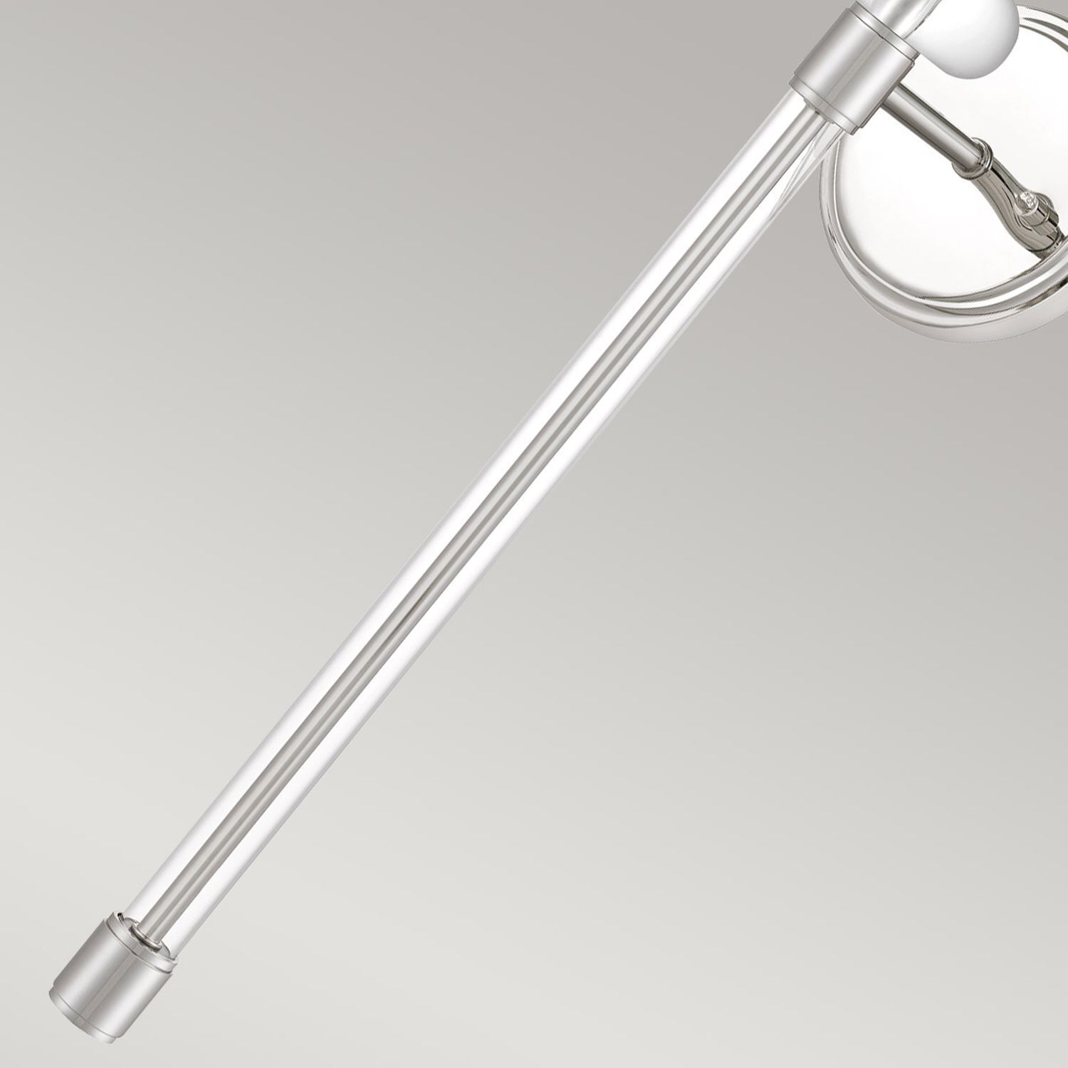 Wandlampe Metall Stoff H: 67,6 cm in Nickel poliert Weiß