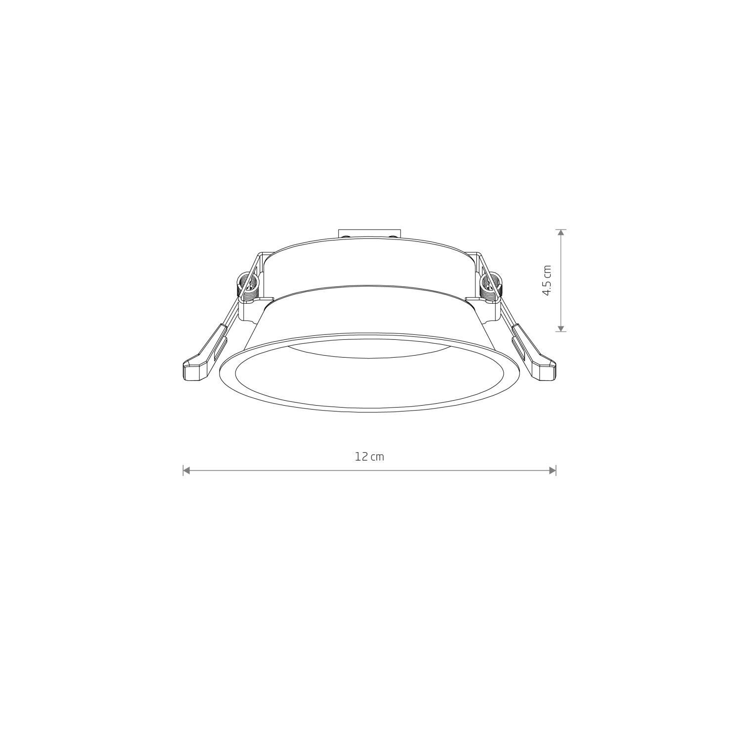 Deckenspot Unterputz Ø 12 cm klein für GX53 Schwarz