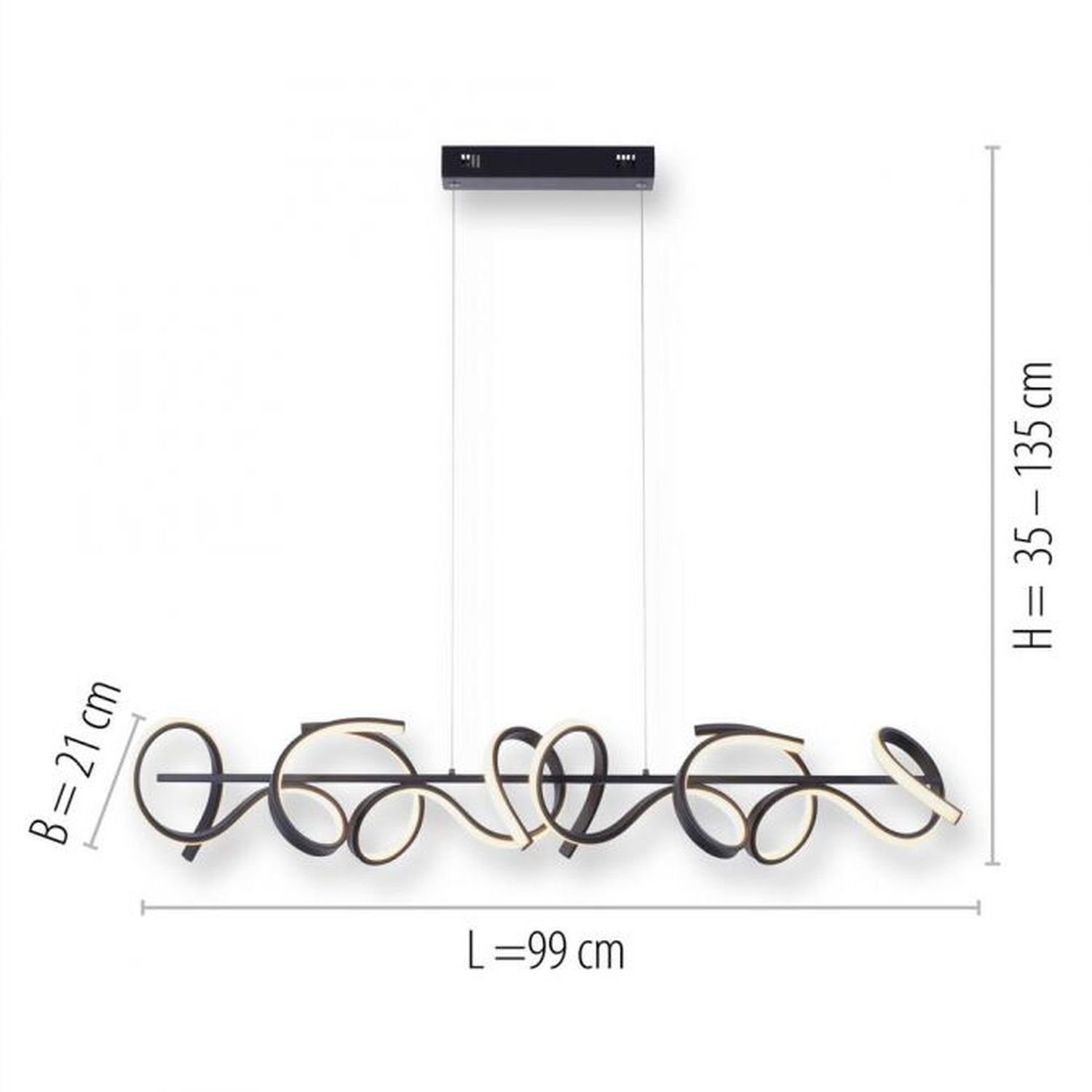 LED Pendelleuchte dimmbar Schwarz 10 W 1330 lm L:99 cm