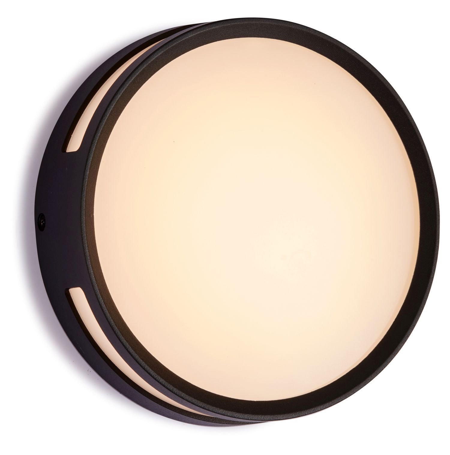 LED Außenwandlampe Aluminium rund Ø18,3 cm IP54 3000 K Teller, Kopf, Person, Gesicht, Kosmetik