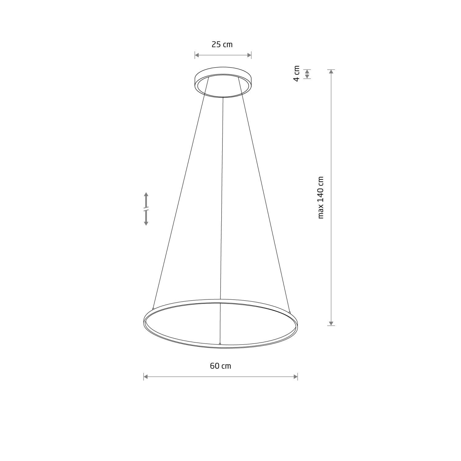 Pendelleuchte LED Schwarz 4000 K 700 lm Ø 60 cm Metall