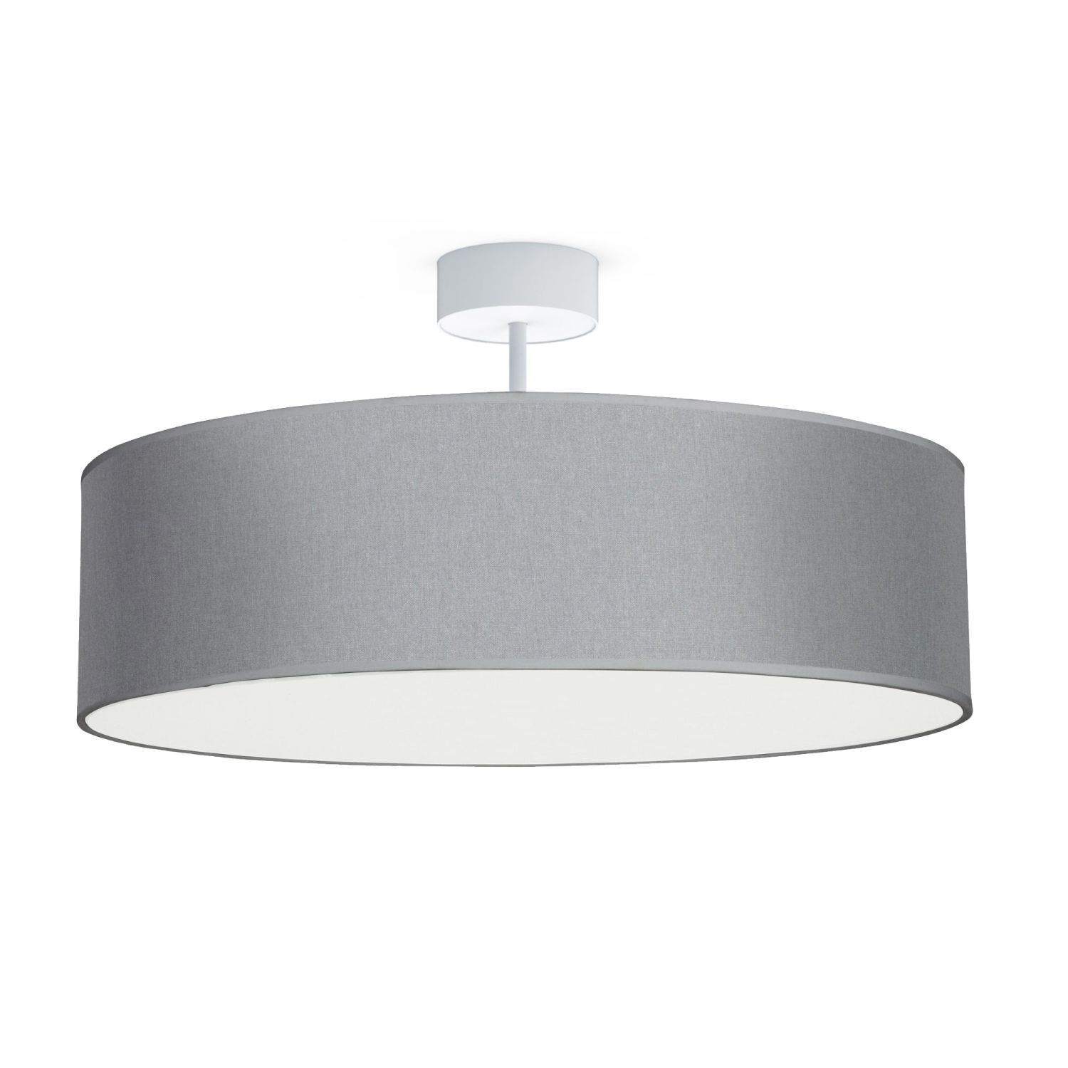 Deckenleuchte Stoff Ø 50 cm rund für 3x E27 Grau Modern