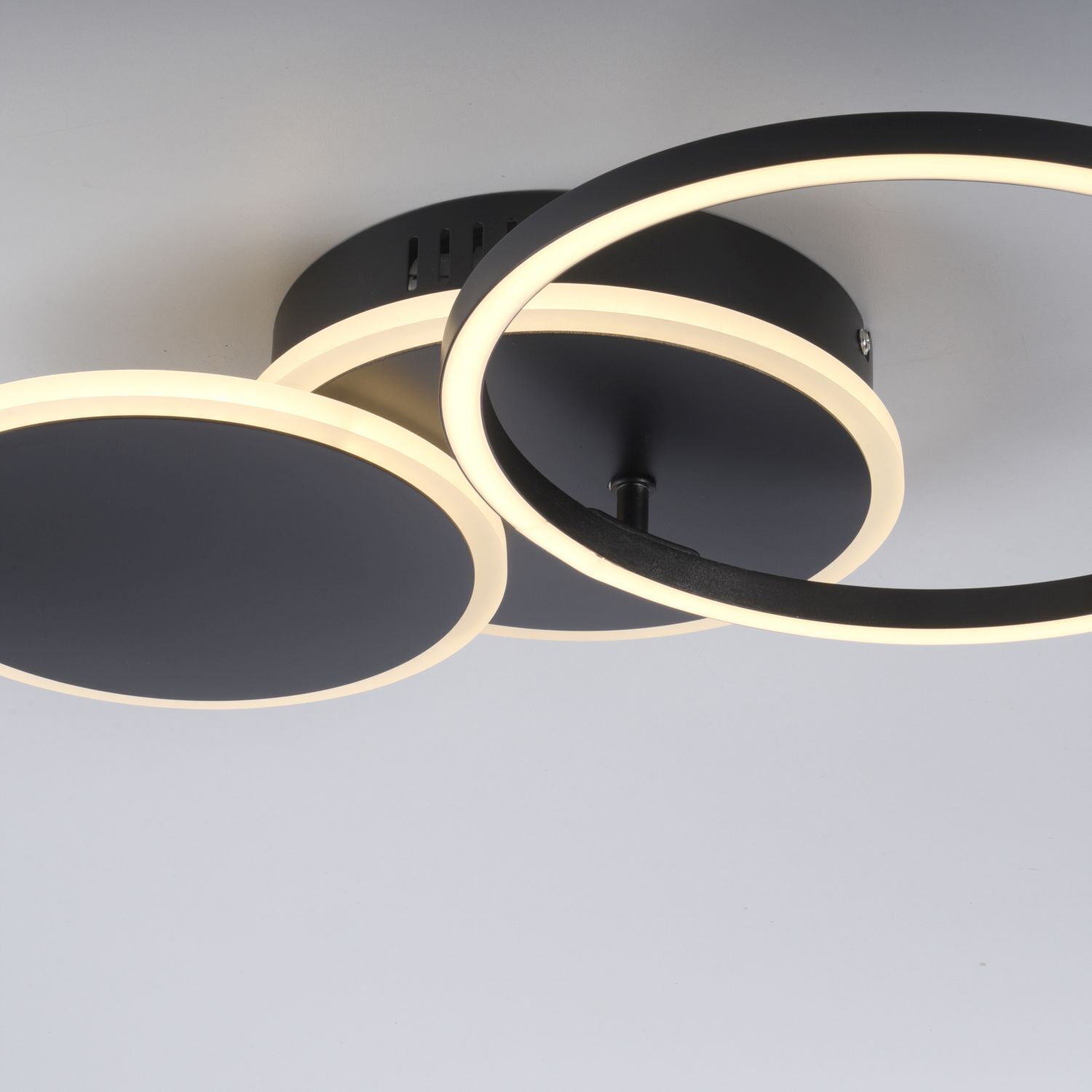 LED Deckenlampe Schwarz Metall warmweiß 26 W beweglich Deckenleuchte