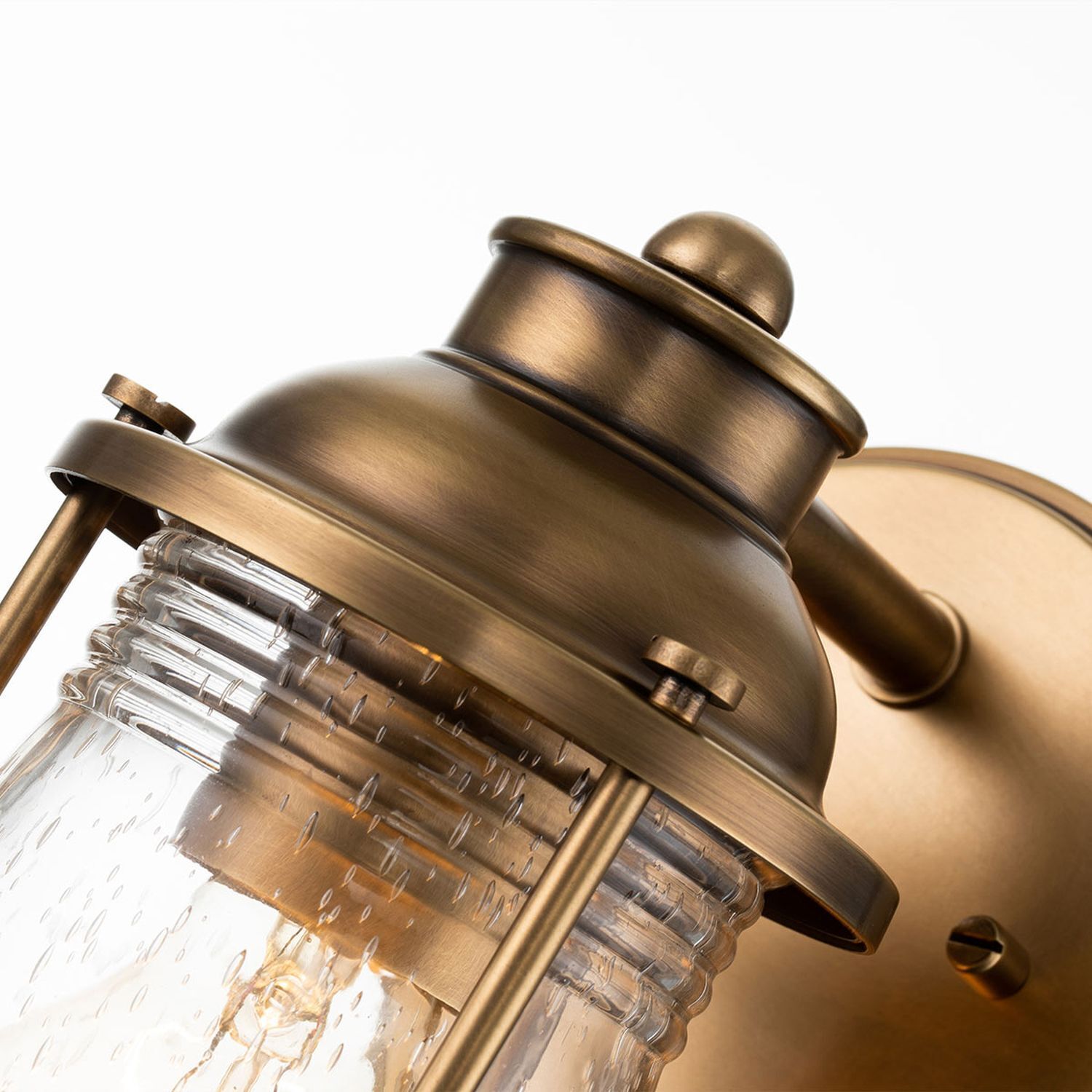 Badezimmerleuchte Wand Metall Glas 20,6 cm hoch IP44 E27 Bronze, Lampe, Leuchte