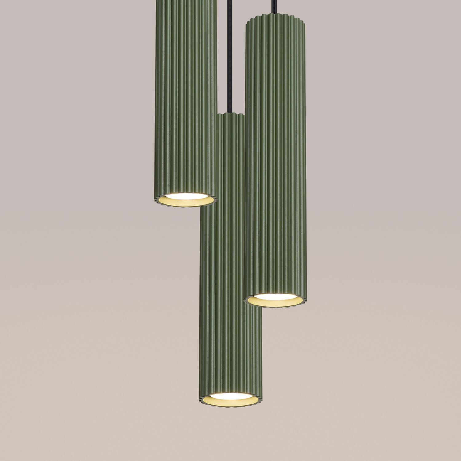 Hängeleuchte verstellbar H: max. 108 cm Grün 3-flammig GU10