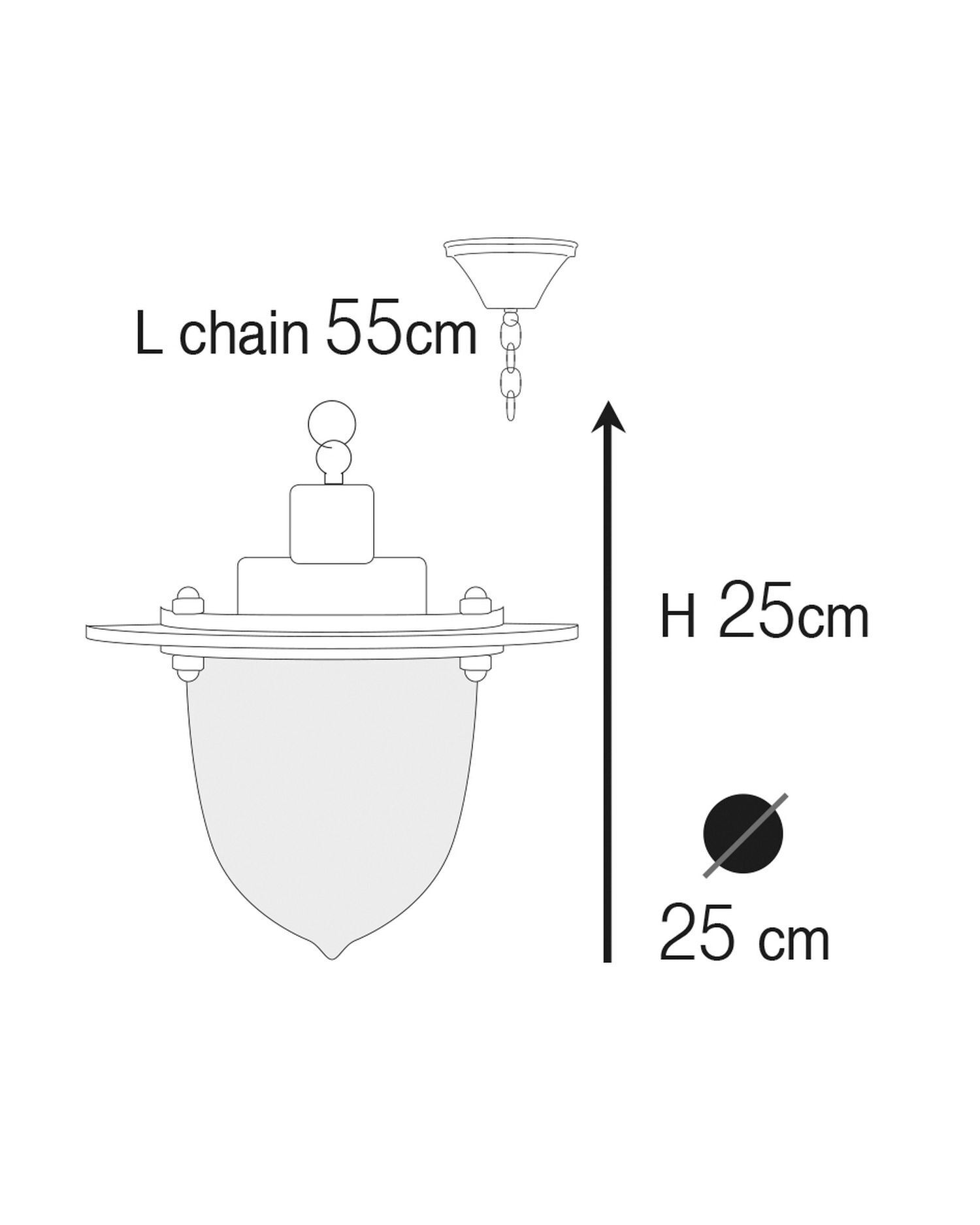 Outdoor Hängelampe Messing Glas D: 25 cm rund IP44 E27