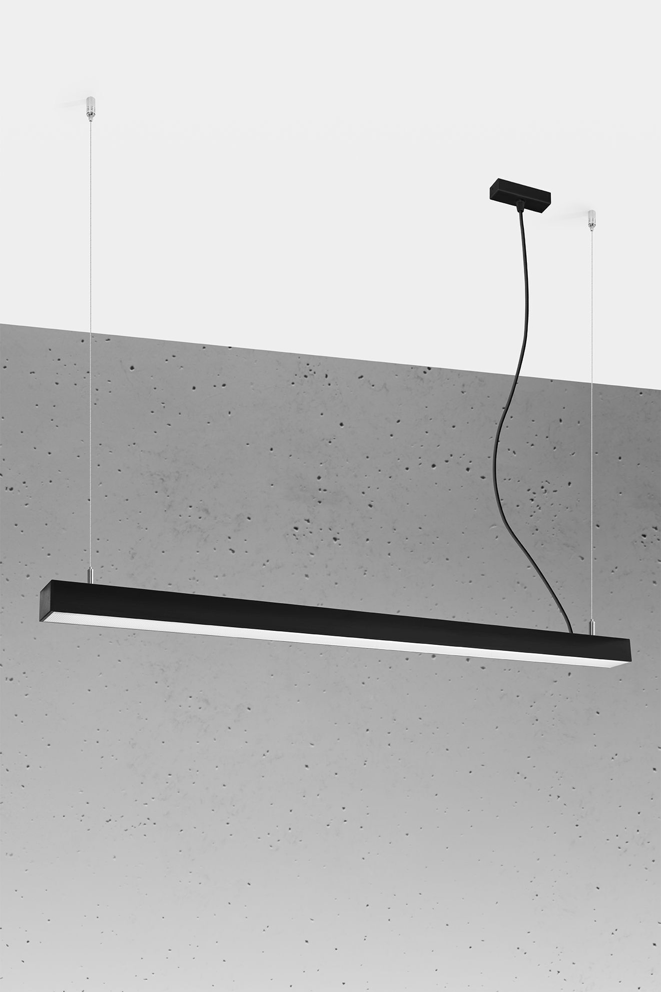 LED Hängelampe Schwarz lang 118 cm Metall 4000 K