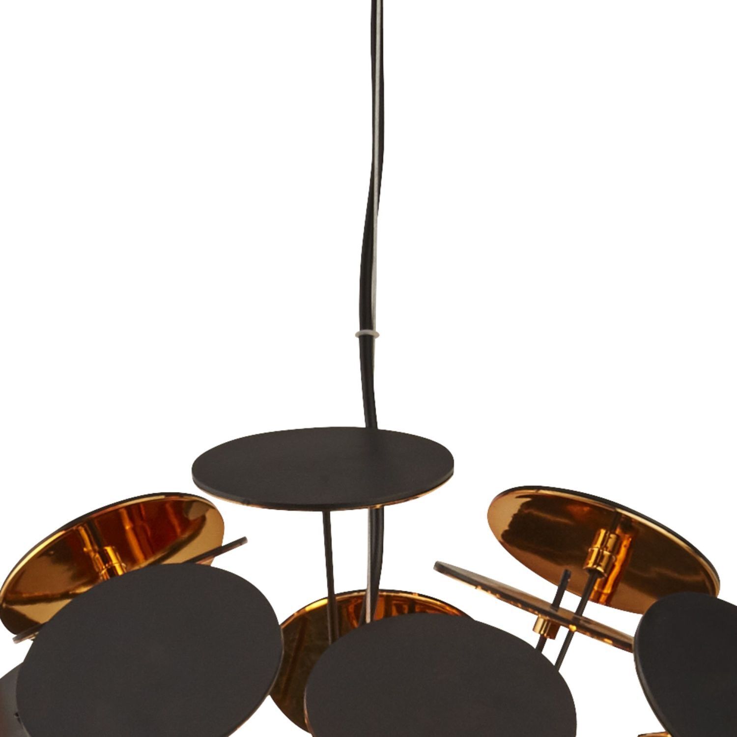 Hängeleuchte rund Ø 54 cm Metall Schwarz Gold 6x E14